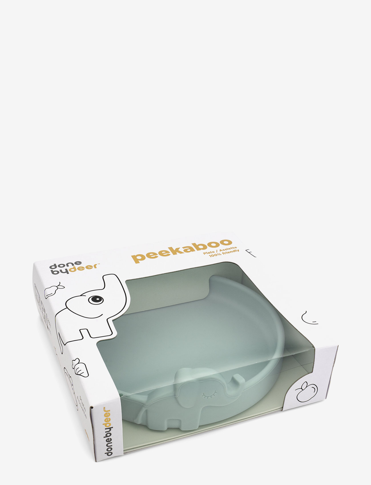 Done by Deer - Peekaboo plate Elphee Blue - dinner sets - blue - 2