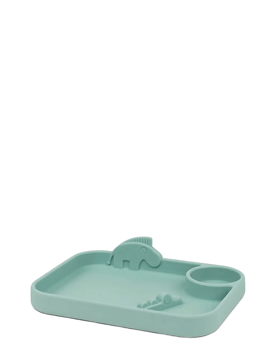 Done by Deer - Peekaboo compartment plate Deer friends Blue - tallrikar - blue - 1