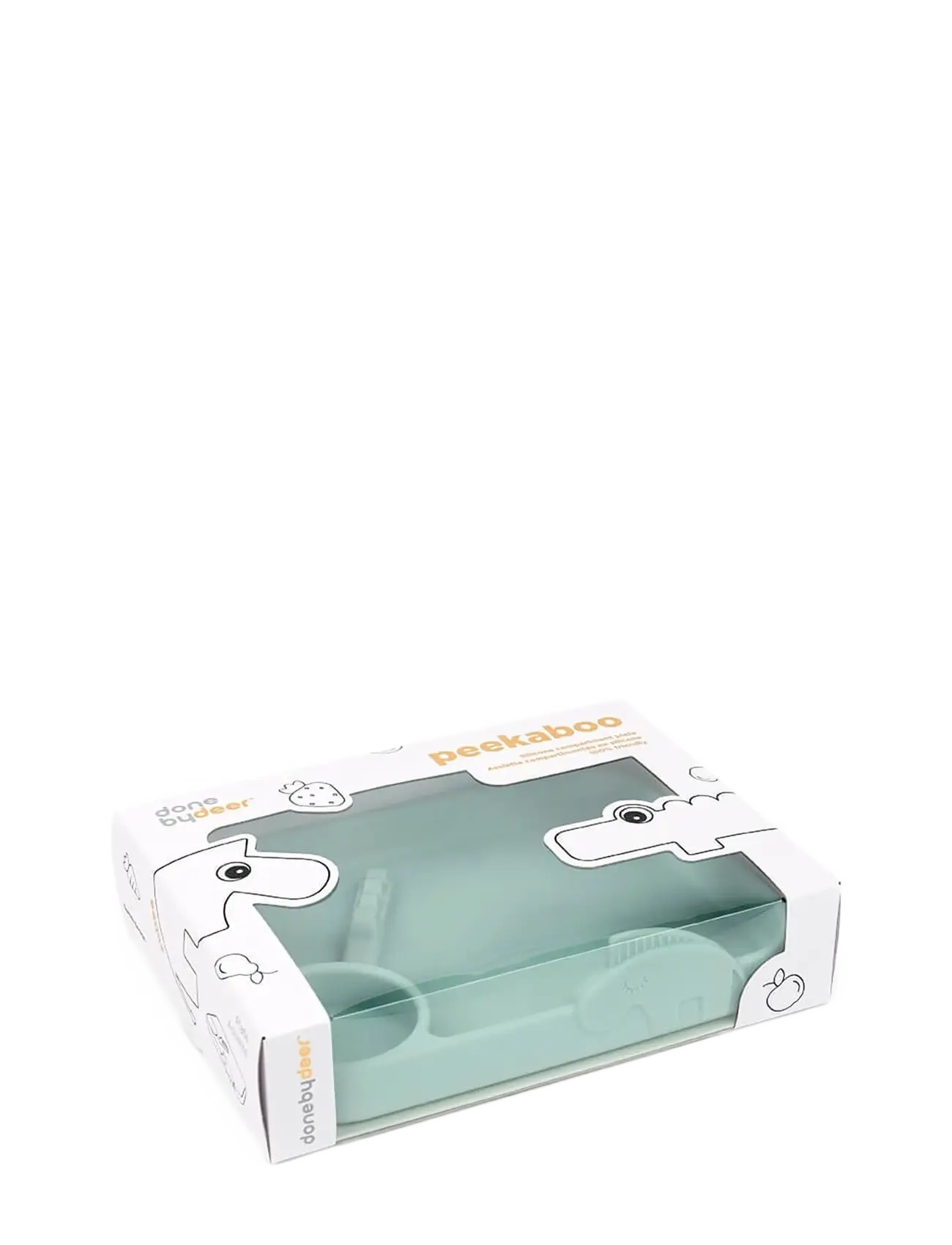 Done by Deer - Peekaboo compartment plate Deer friends Blue - plates - blue - 4