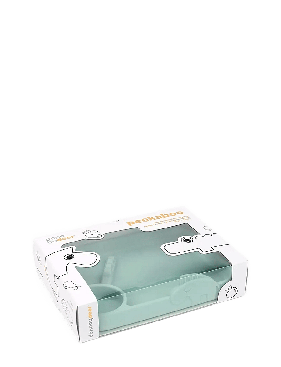 Done by Deer - Peekaboo compartment plate Deer friends Blue - tallrikar - blue - 4