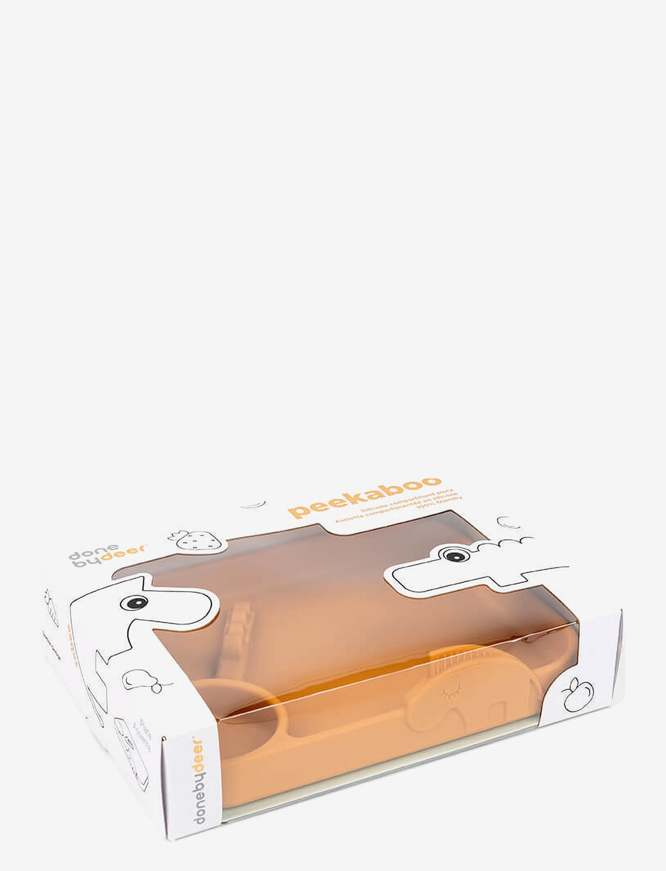 Done by Deer - Peekaboo compartment plate Deer friends Mustard - dinner sets - mustard - 3