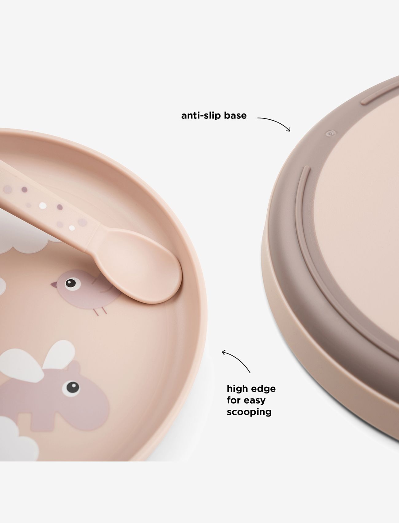 Done by Deer - Foodie plate Happy clouds Powder - dinner sets - powder - 2