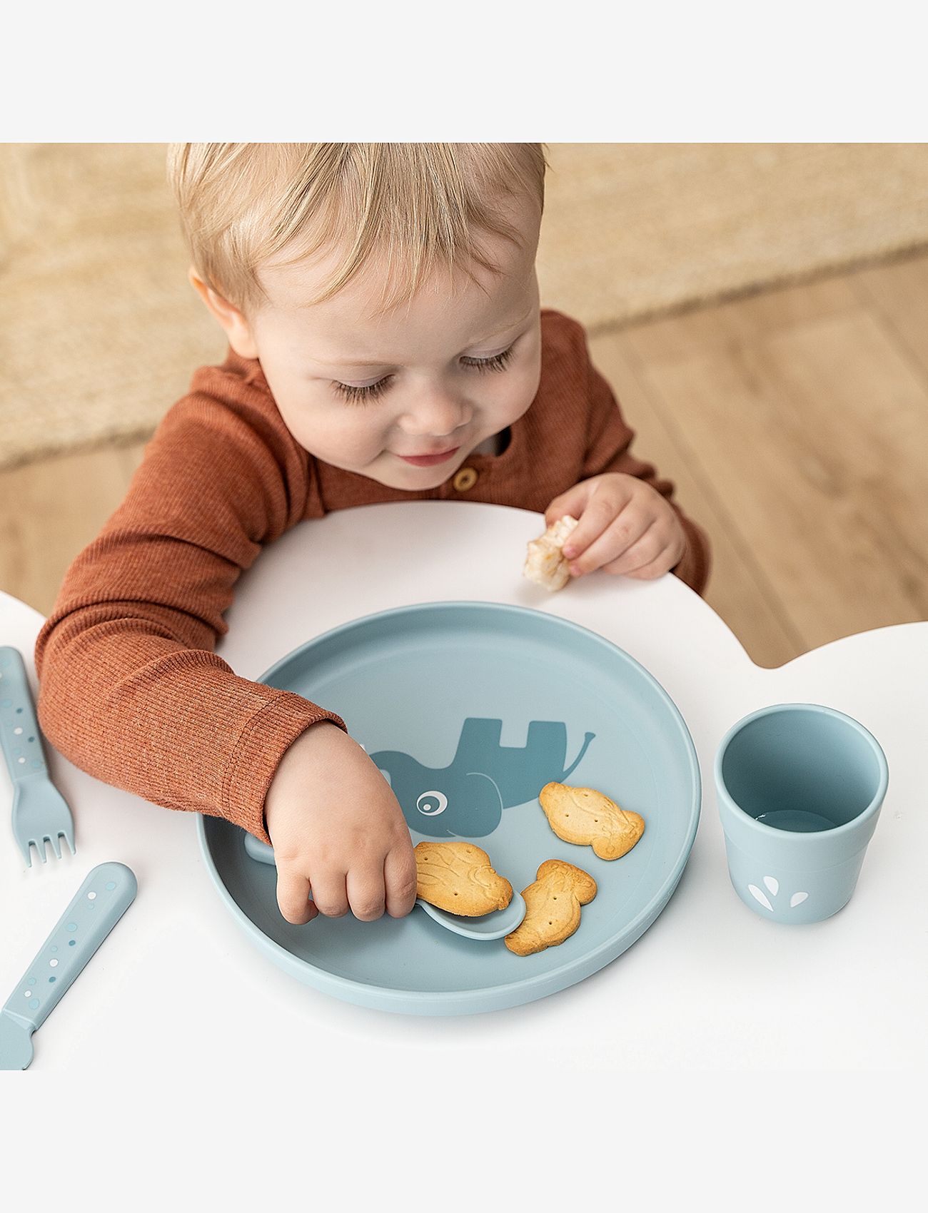 Done by Deer - Foodie tallerken Elphee Blå - serveringssæt - blue - 3