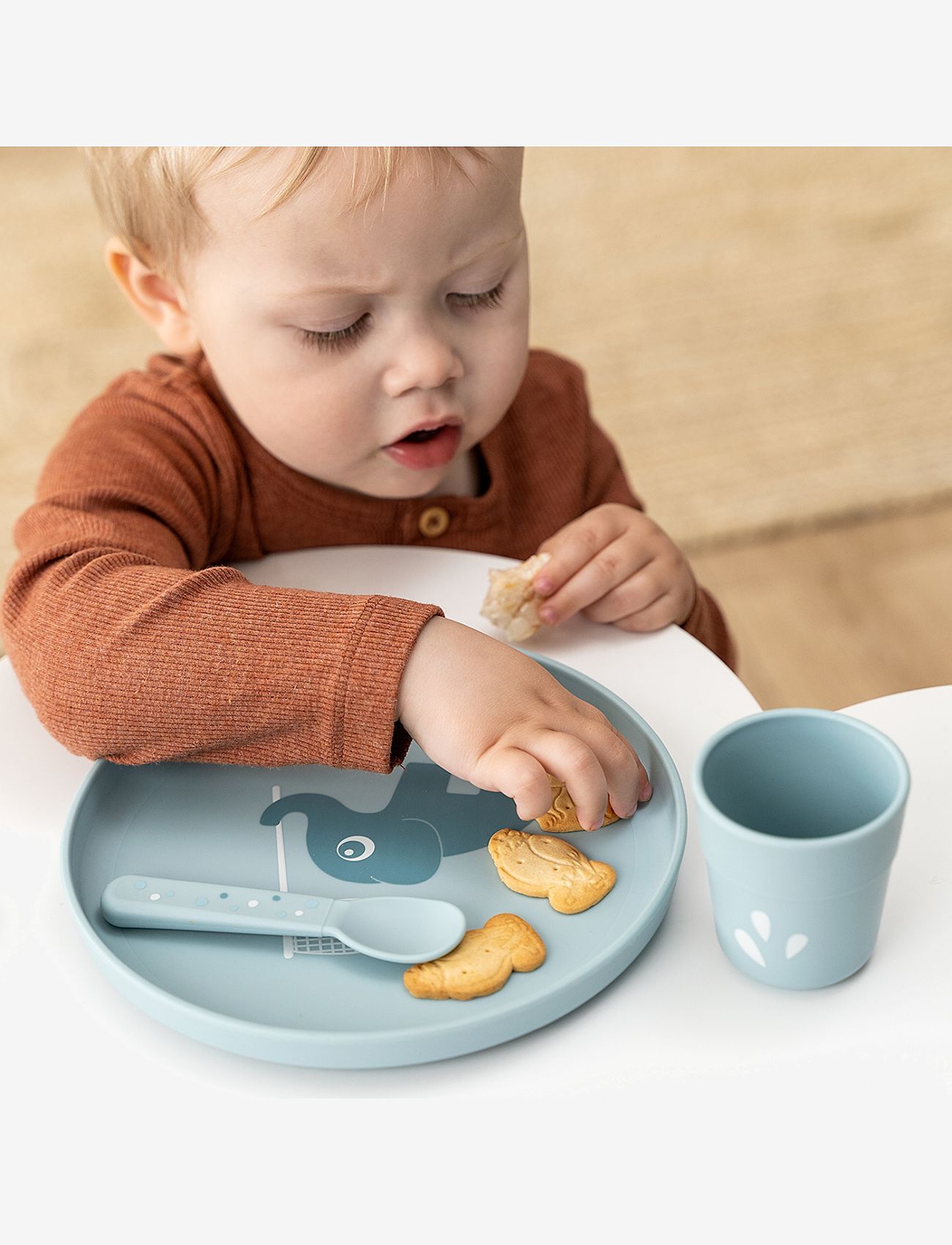 Done by Deer - Foodie tallerken Elphee Blå - serveringssæt - blue - 4