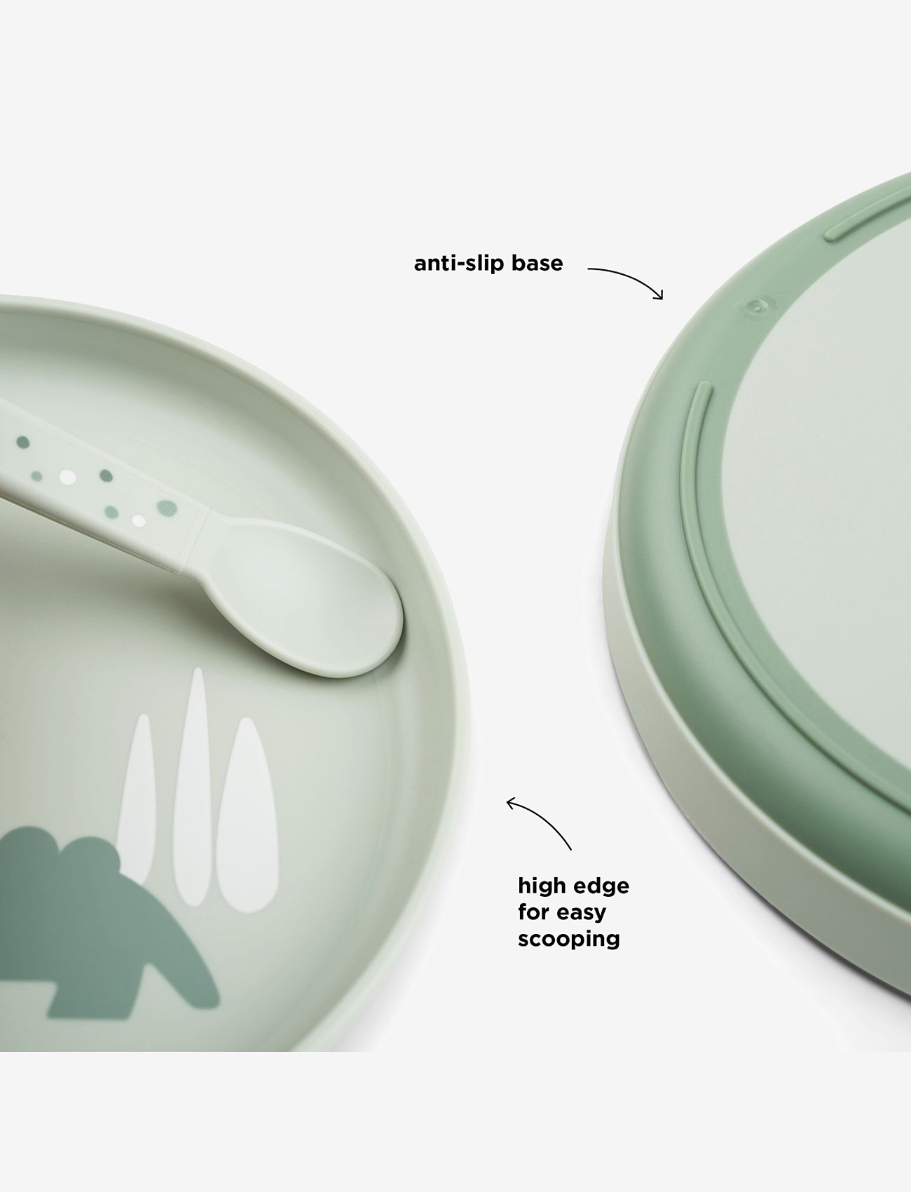 Done by Deer - Foodie tallerken Croco Grøn - serveringssæt - green - 2