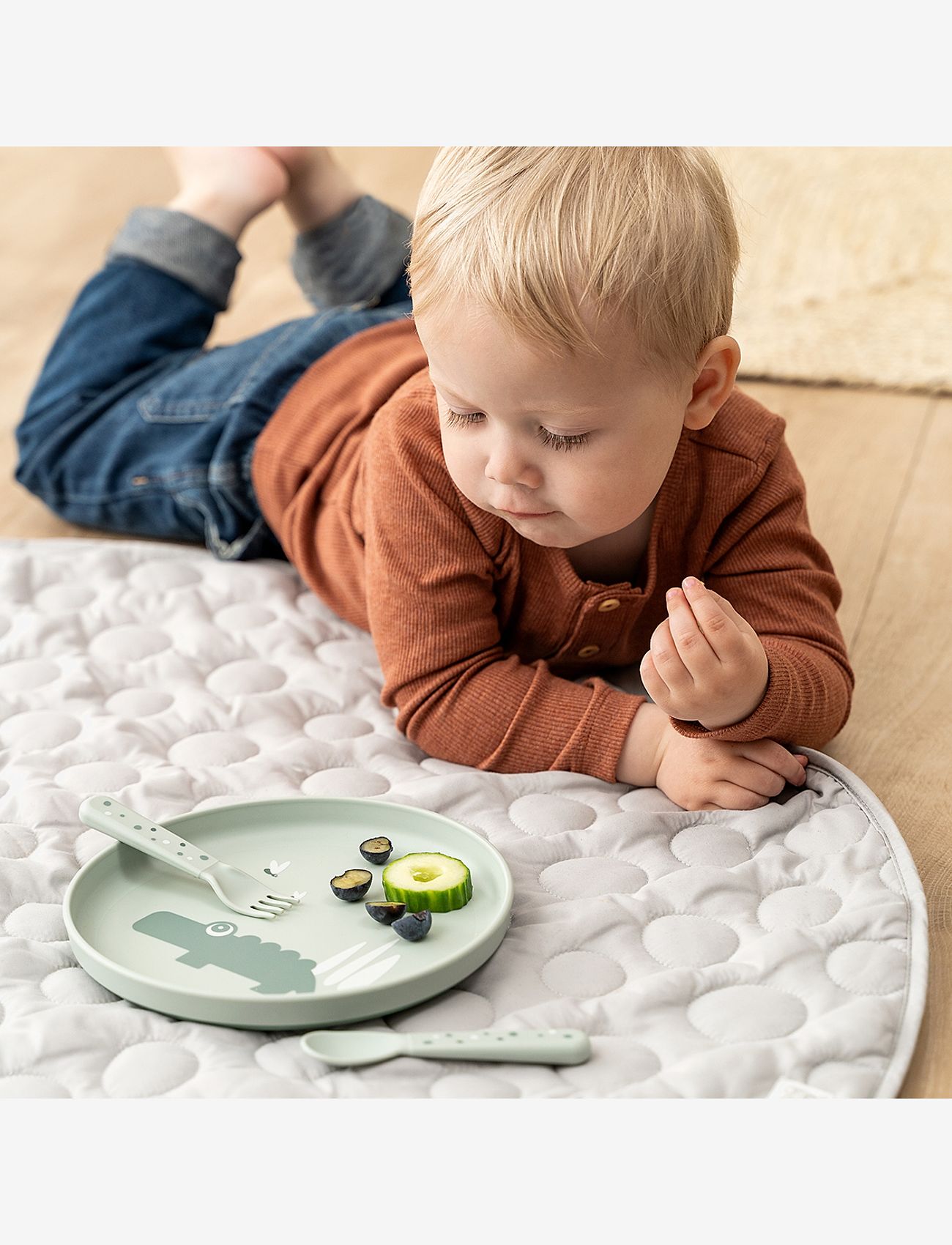 Done by Deer - Foodie tallerken Croco Grøn - serveringssæt - green - 3