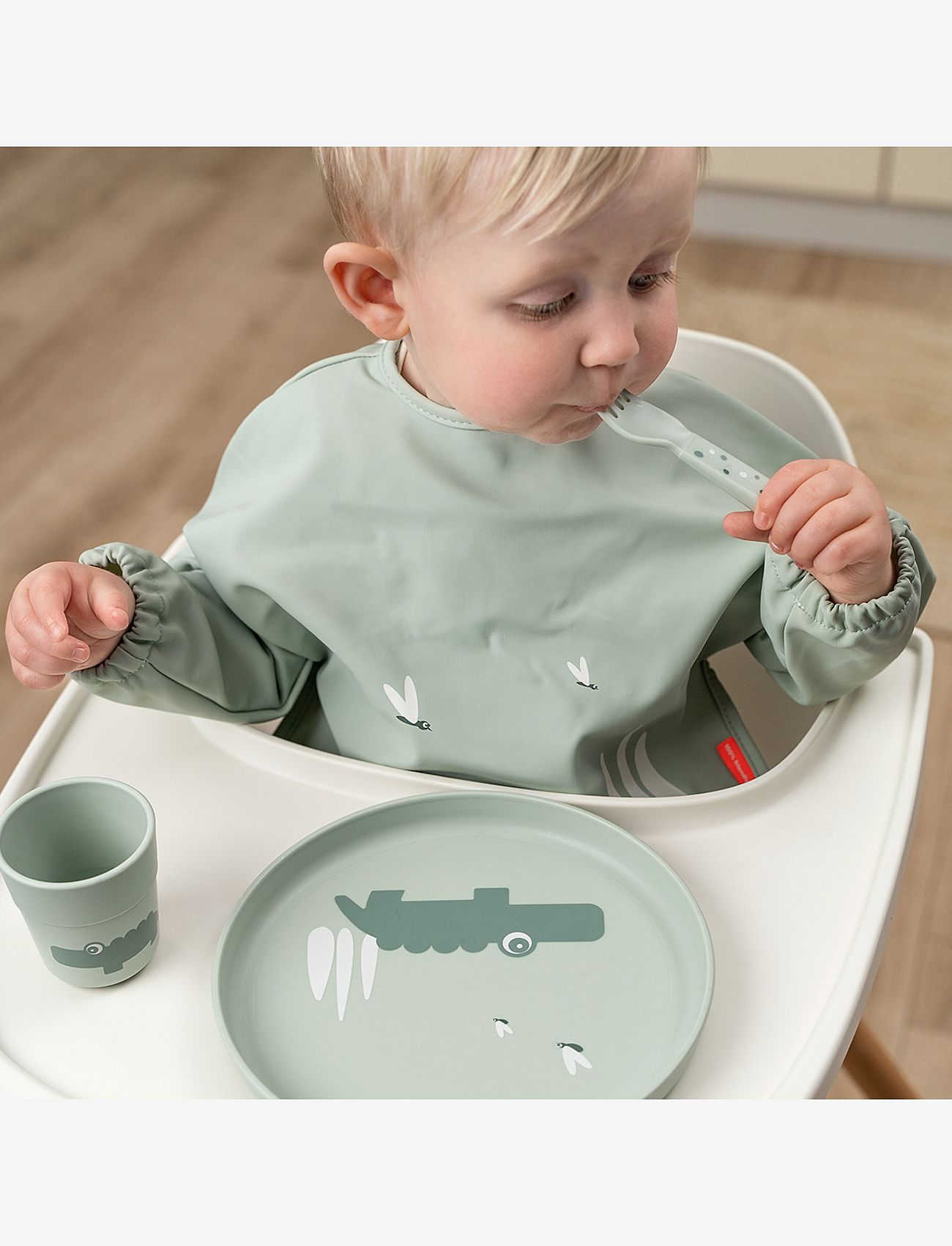 Done by Deer - Foodie tallerken Croco Grøn - serveringssæt - green - 5