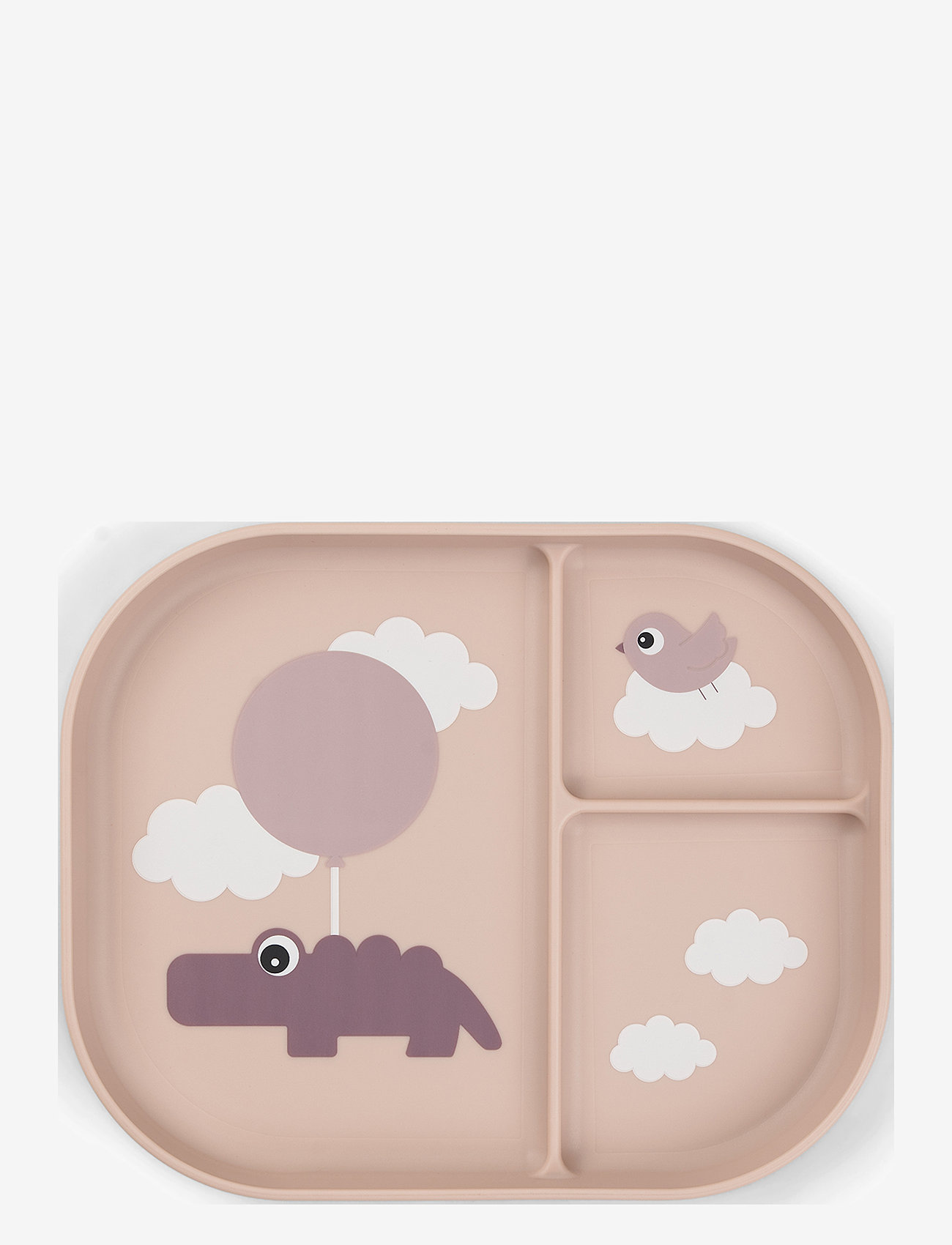 Done by Deer - Foodie compartment plate Happy clouds - serveringssæt - powder - 1