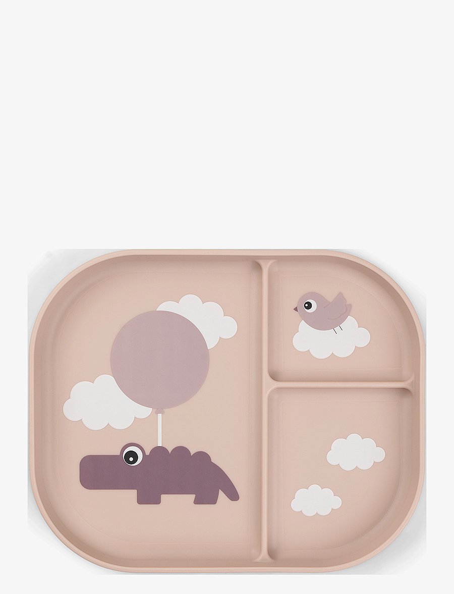 Done by Deer - Foodie compartment plate Happy clouds Powder - zestawy obiadowe - powder - 1