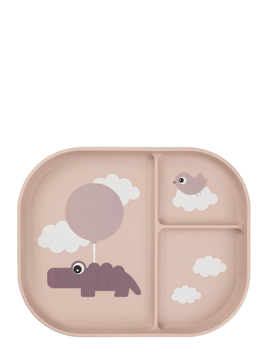 Done by Deer - Foodie compartment plate Happy clouds Powder - essgeschirr - powder - 1