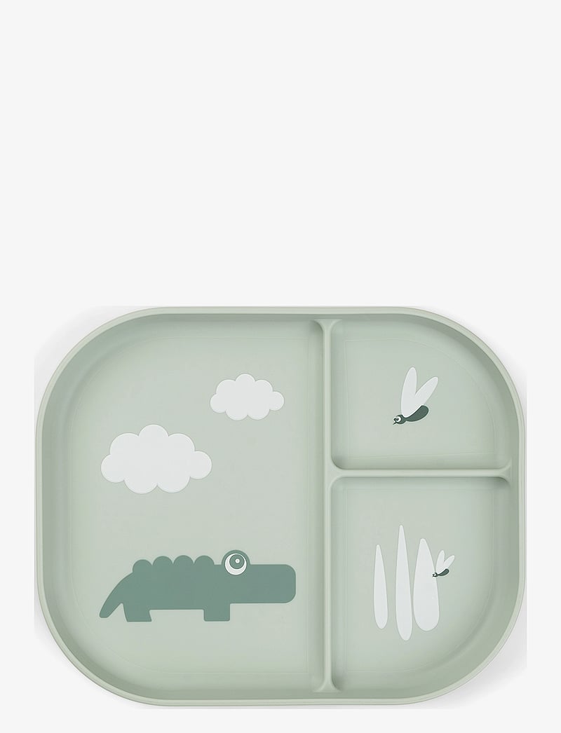 Done by Deer - Foodie compartment plate Croco Green - essgeschirr - green - 1