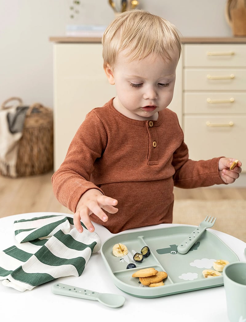 Done by Deer - Foodie compartment plate Croco Green - essgeschirr - green - 4