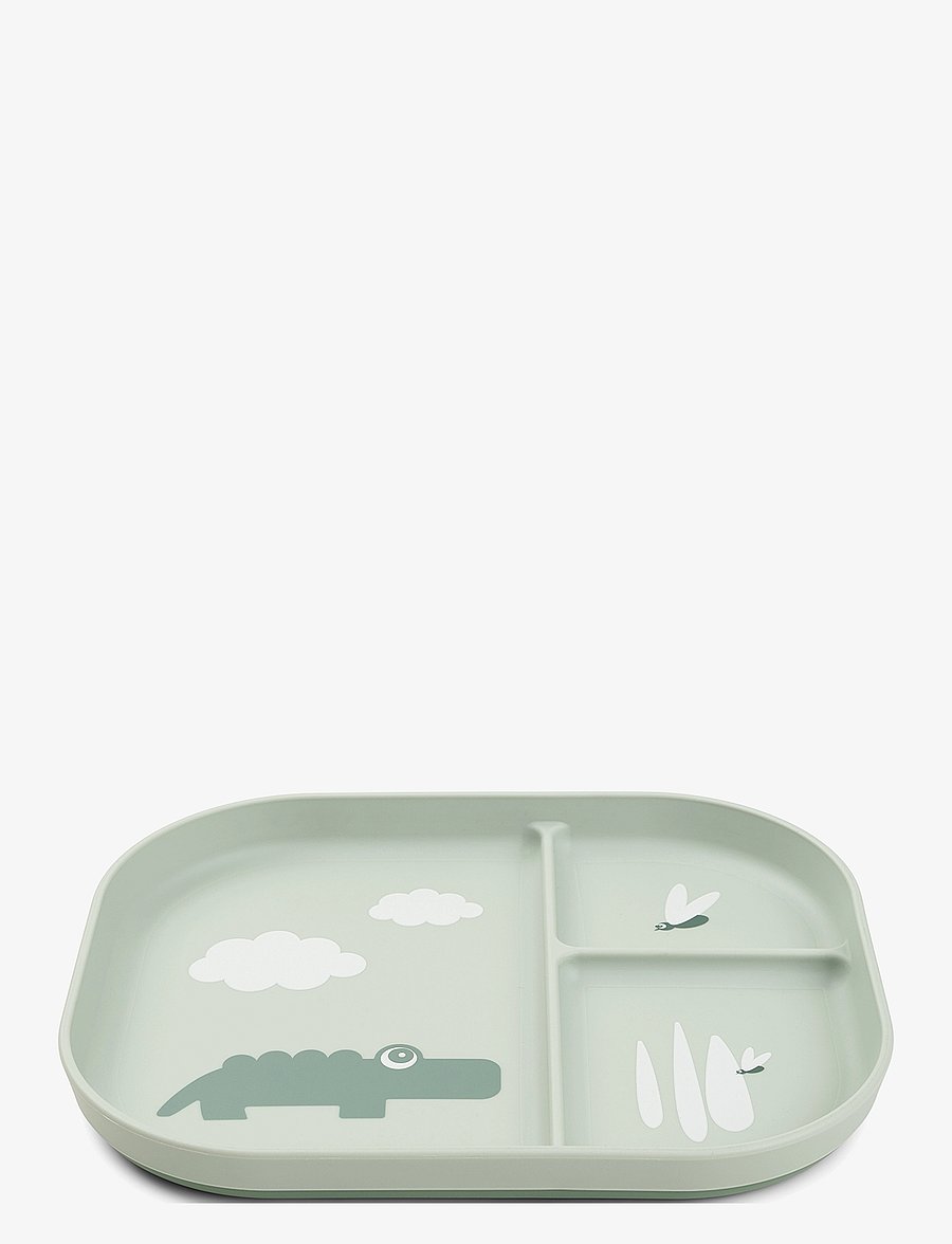 Done by Deer - Foodie compartment plate Croco Green - essgeschirr - green - 2