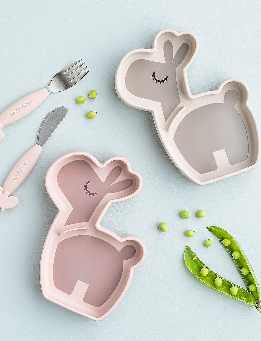 Done by Deer - Silicone Stick&Stay snack plate Lalee Powder - powder - 5