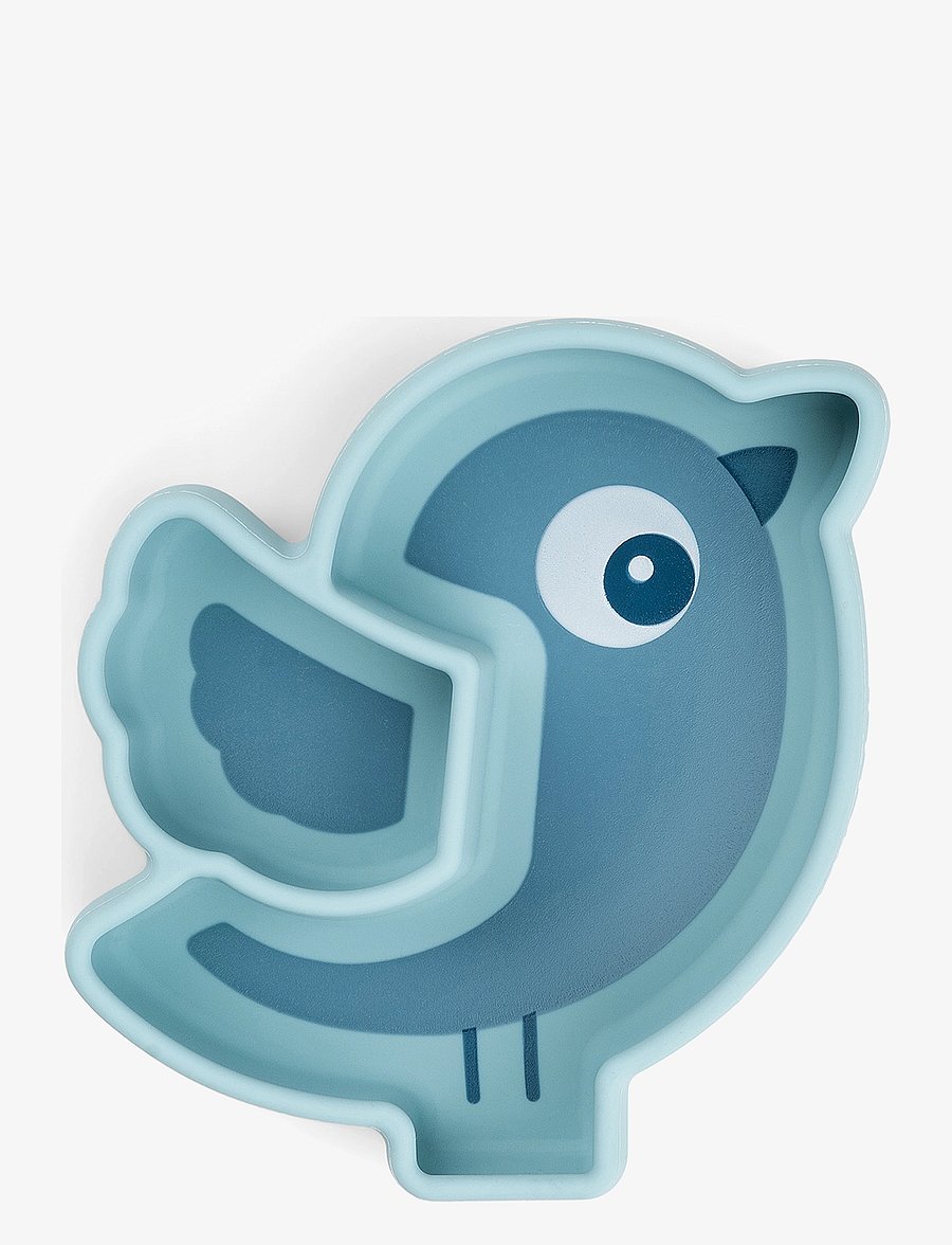Done by Deer - Silicone Stick&Stay snack plate Birdee Blue - essgeschirr - blue - 0