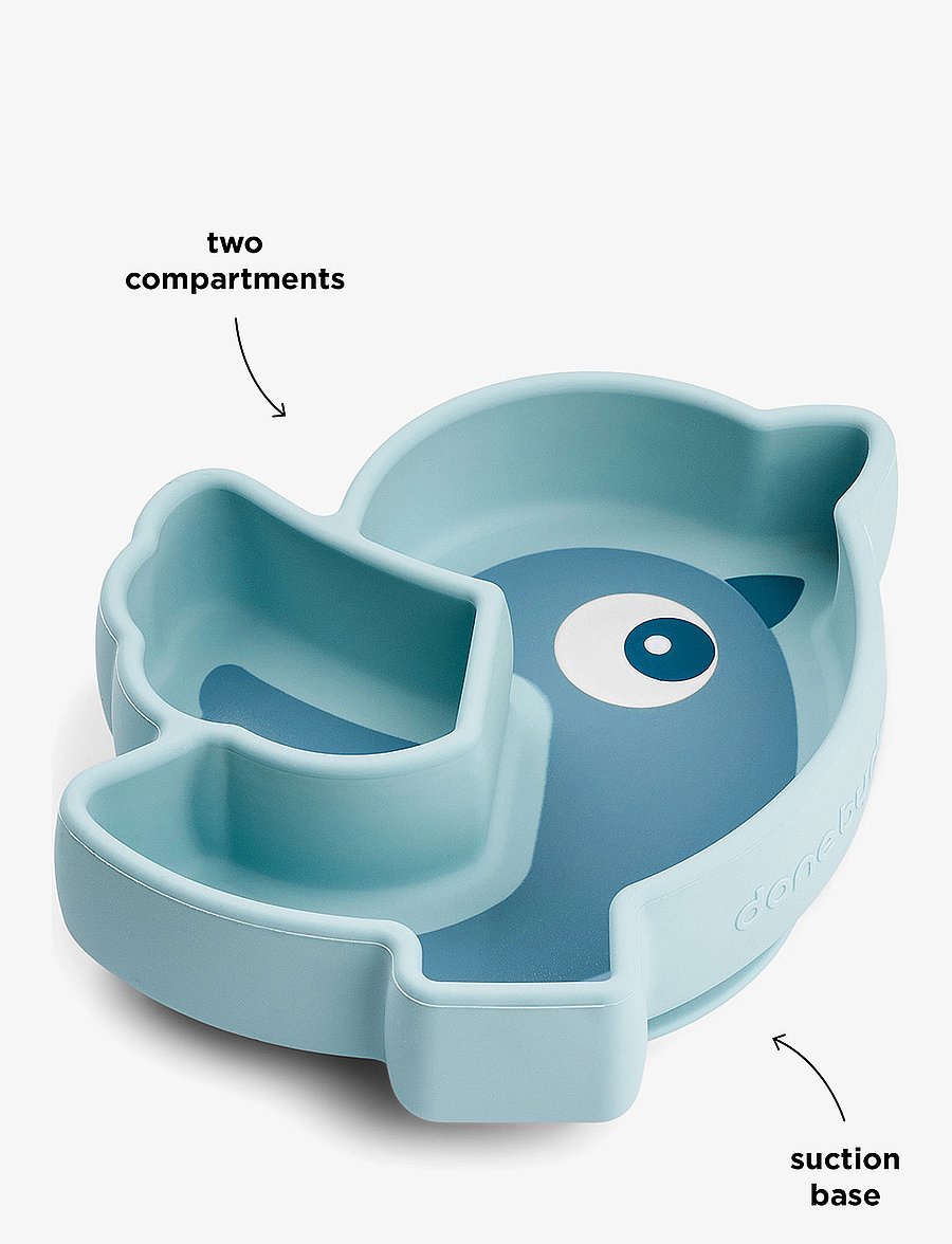 Done by Deer - Silicone Stick&Stay snack plate Birdee Blue - essgeschirr - blue - 4