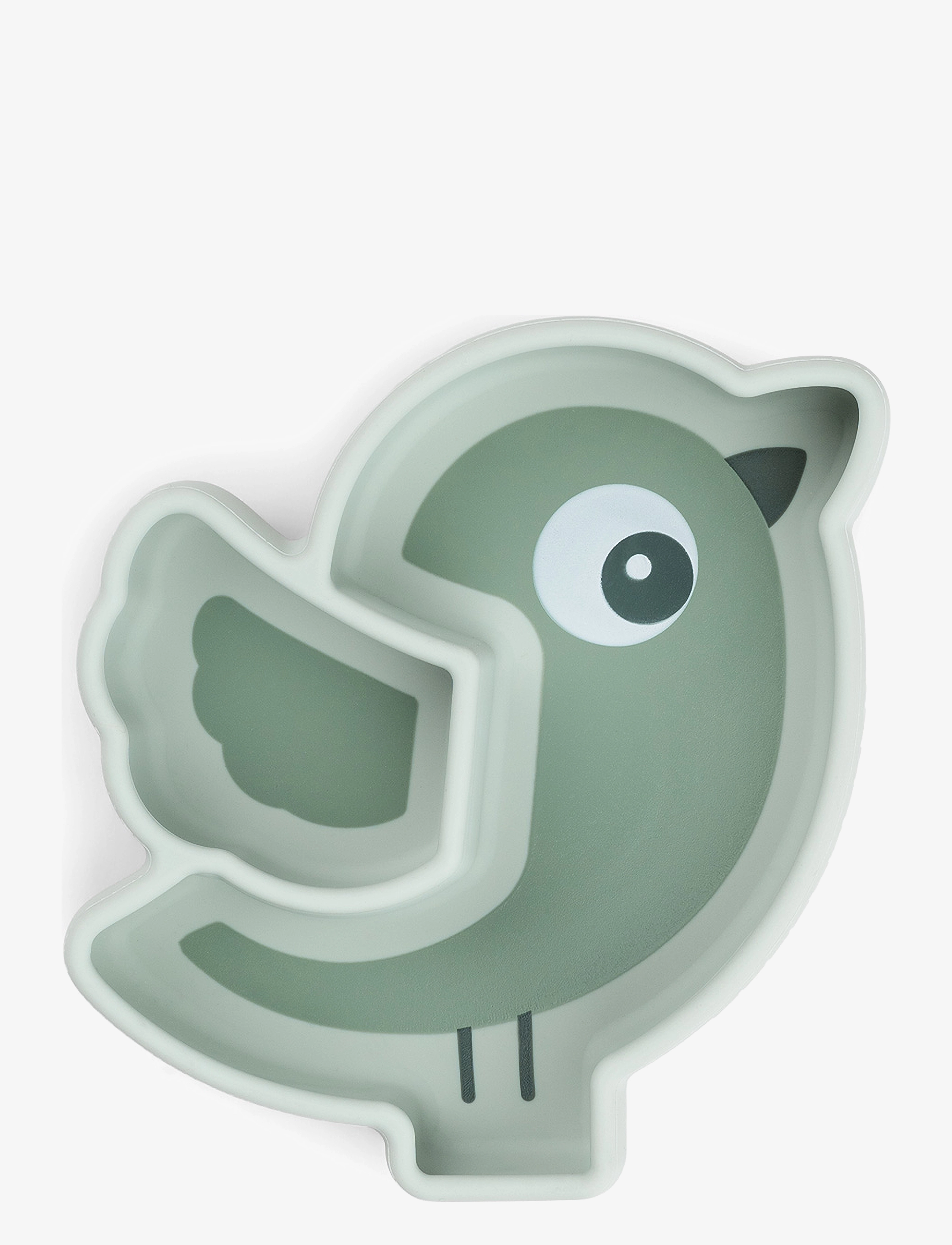 Done by Deer Silikone Stick&Stay Snacktallerken Birdee Grøn, Fugle Snack Tallerken, Grøn, Str: 12X 12X 3.5CM
