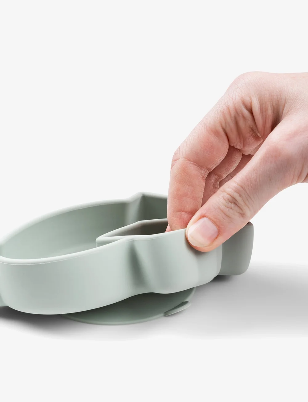 Done by Deer - Silicone Stick&Stay snack plate Birdee Green - essgeschirr - green - 2