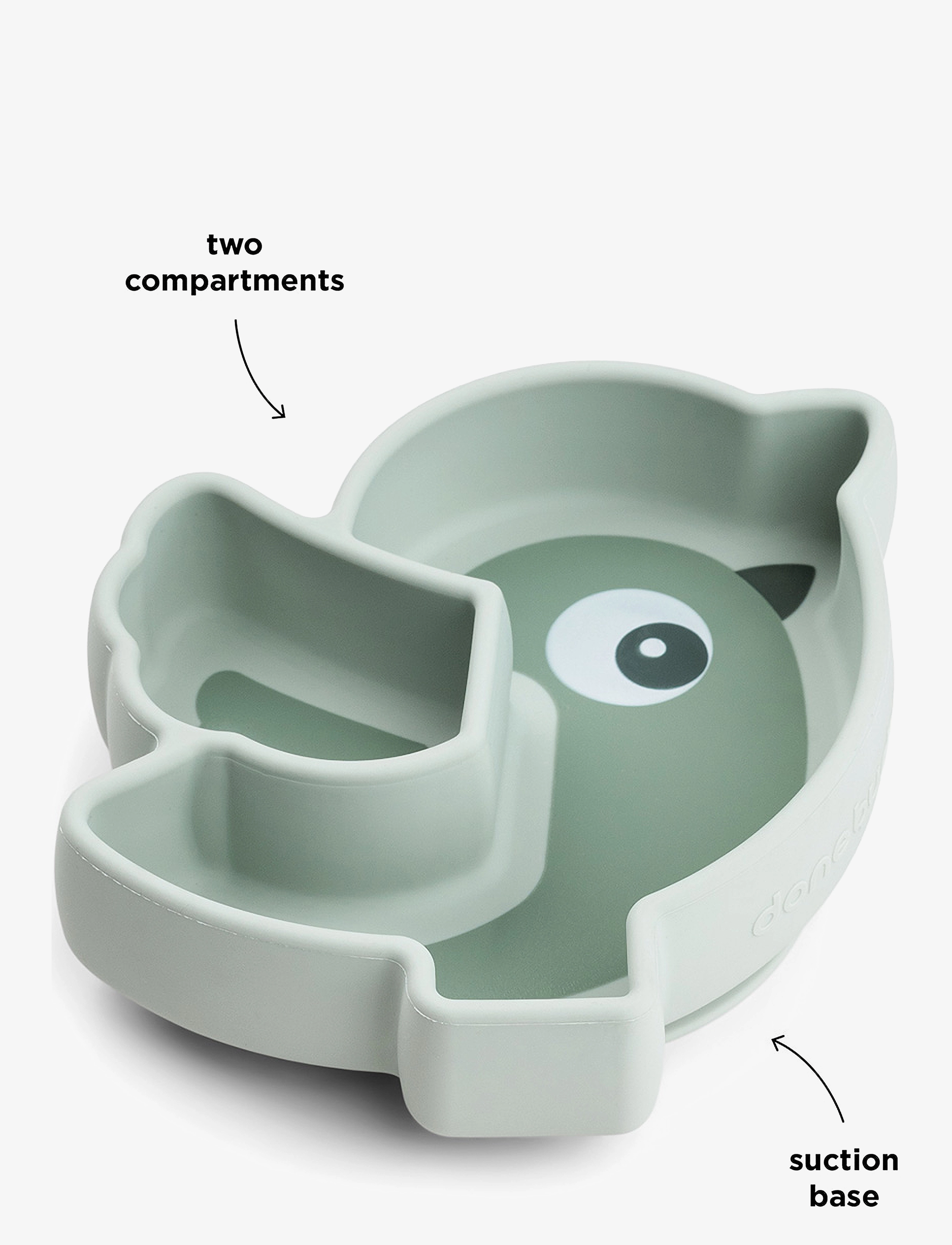 Done by Deer - Silicone Stick&Stay snack plate Birdee Green - trauku komplekti - green - 4