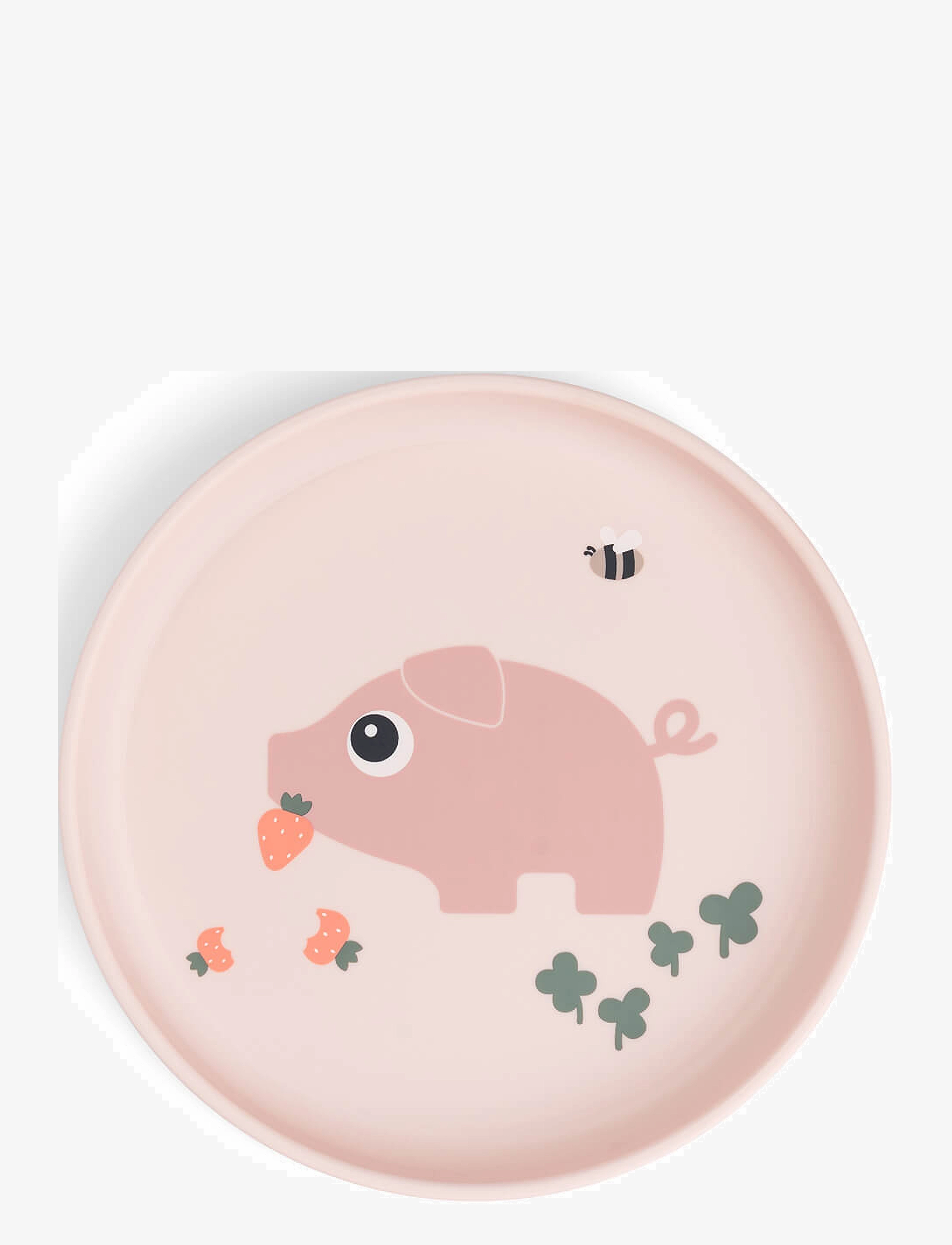 Done by Deer Foodie Plate Tiny Farm Powder, Ø20X H 2 cm, Home, Rosa - Meal Time, Kinder