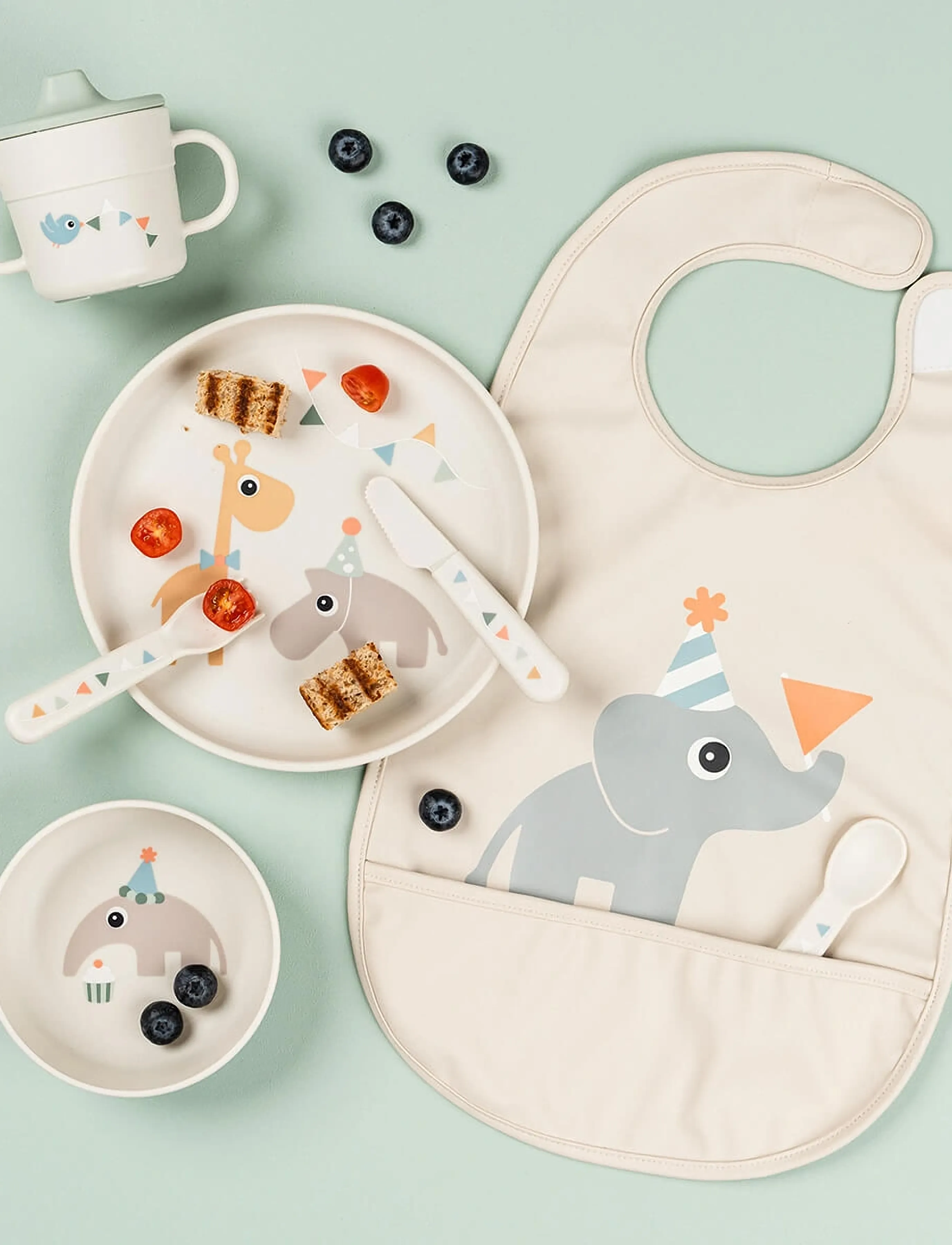 Done by Deer Foodie Plate Celebration Sand, Ø20X H 2 cm, Plates & Bowls, Beige - Plates, Kinder