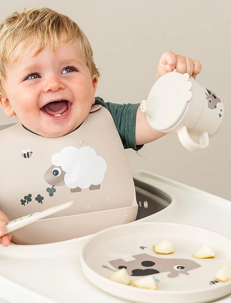 Done by Deer - Foodie plate Tiny farm Sand - taldrikud - sand - 4