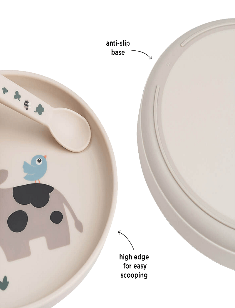 Done by Deer - Foodie plate Tiny farm Sand - taldrikud - sand - 2