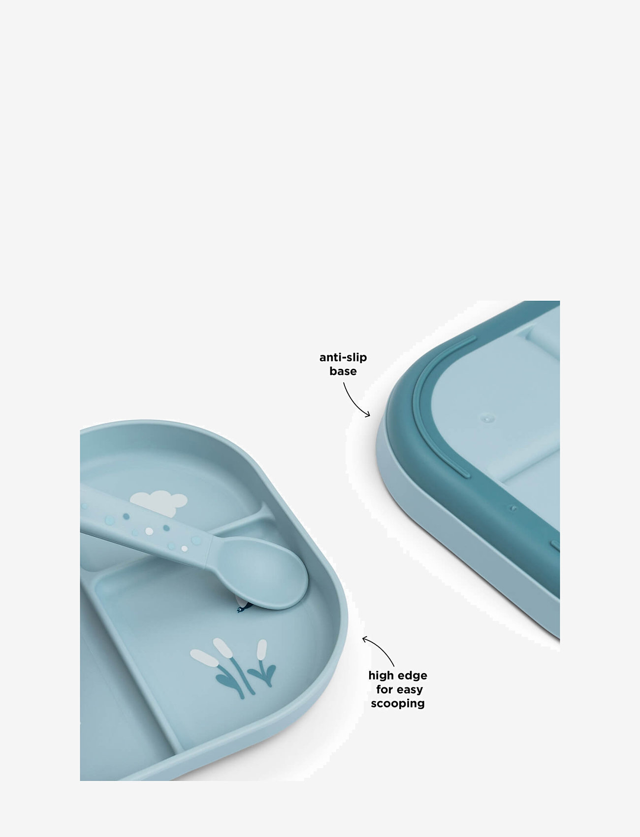 Done by Deer - Foodie compartment plate Elphee Blue - meal time - blue - 2