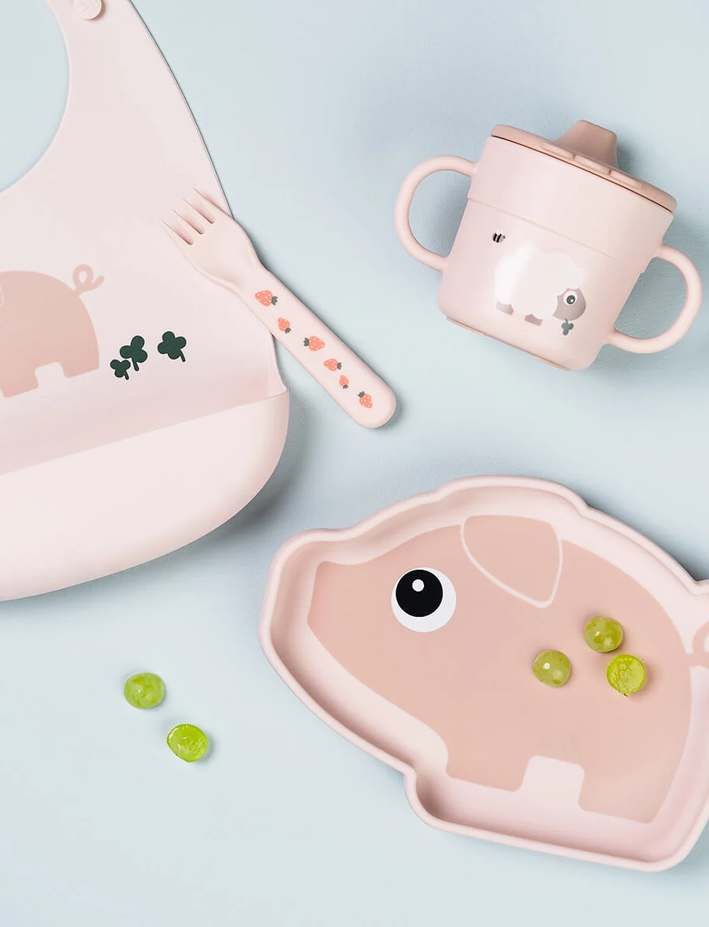 Done by Deer - Silicone Stick&Stay plate Pigee Powder - talrikar & skålar - powder - 5