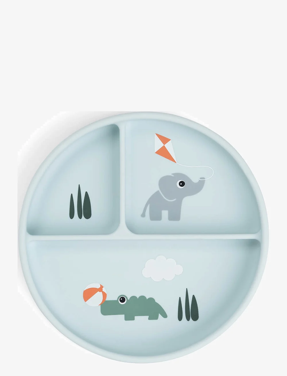 Done by Deer - Stick&Stay compartment plate Playground Blue - teller - blue - 0