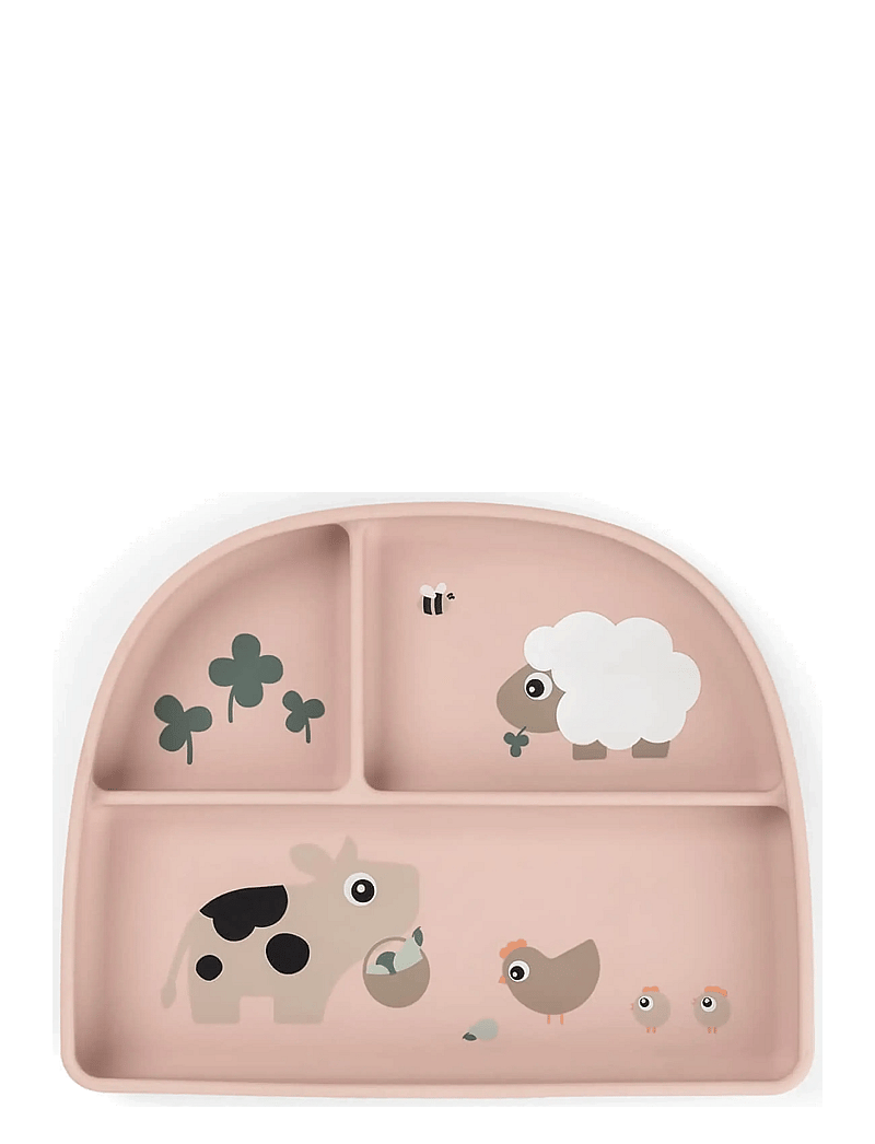 Done by Deer - Stick&Stay compartment plate Tiny farm Powder - teller - powder - 1