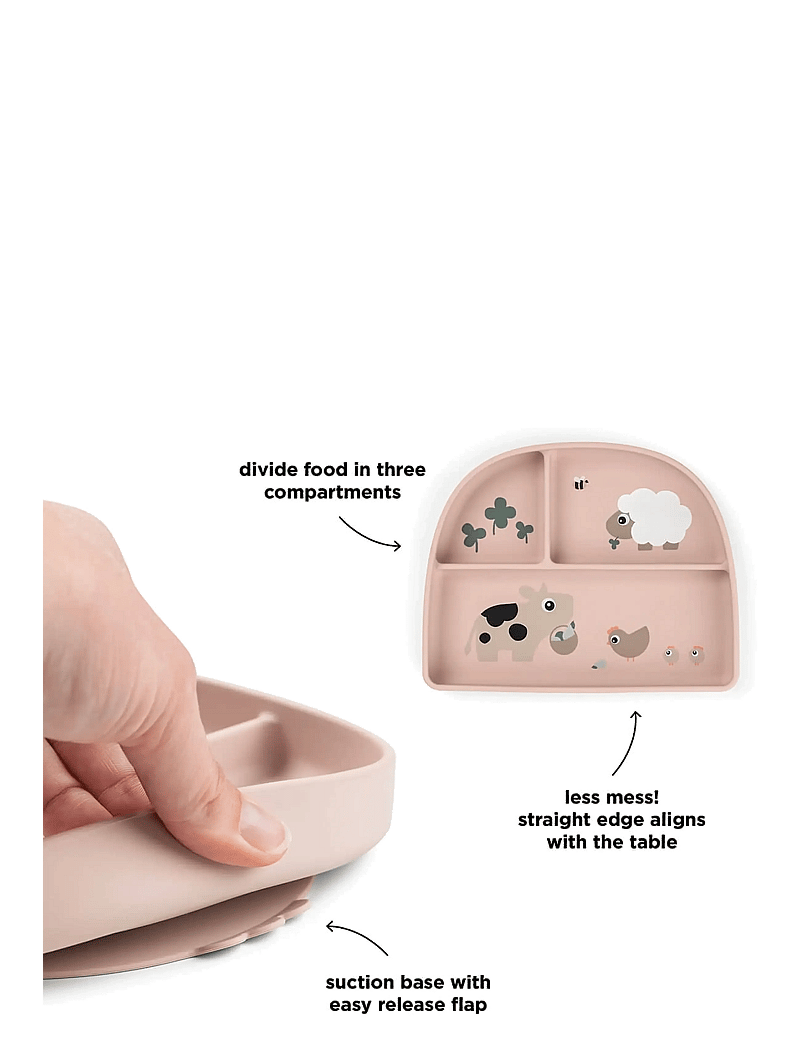Done by Deer - Stick&Stay compartment plate Tiny farm Powder - teller - powder - 2