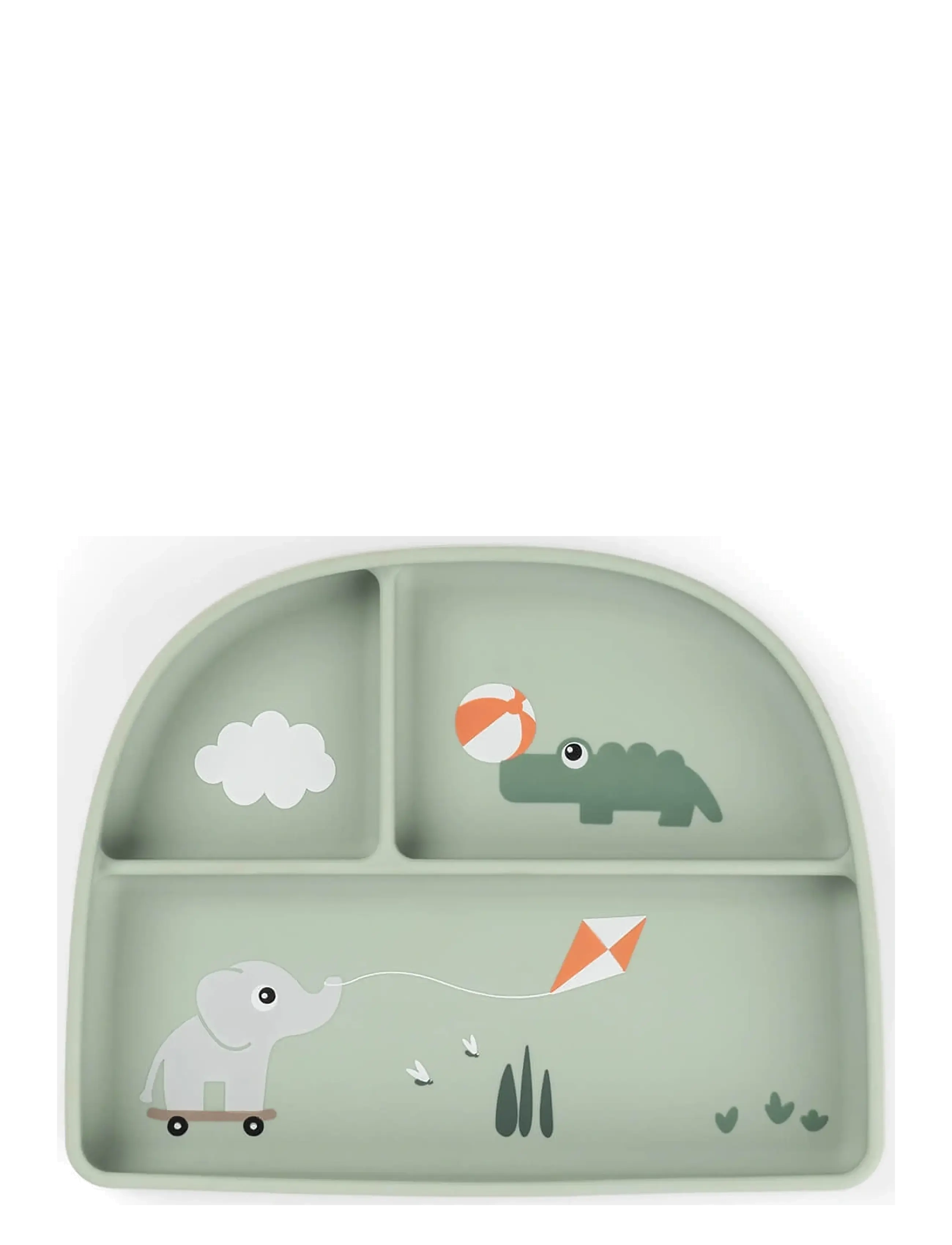Done by Deer Stick&Stay Compartment Plate Playground Green, Plade, Grøn, Str: 20X 16X H 3CM