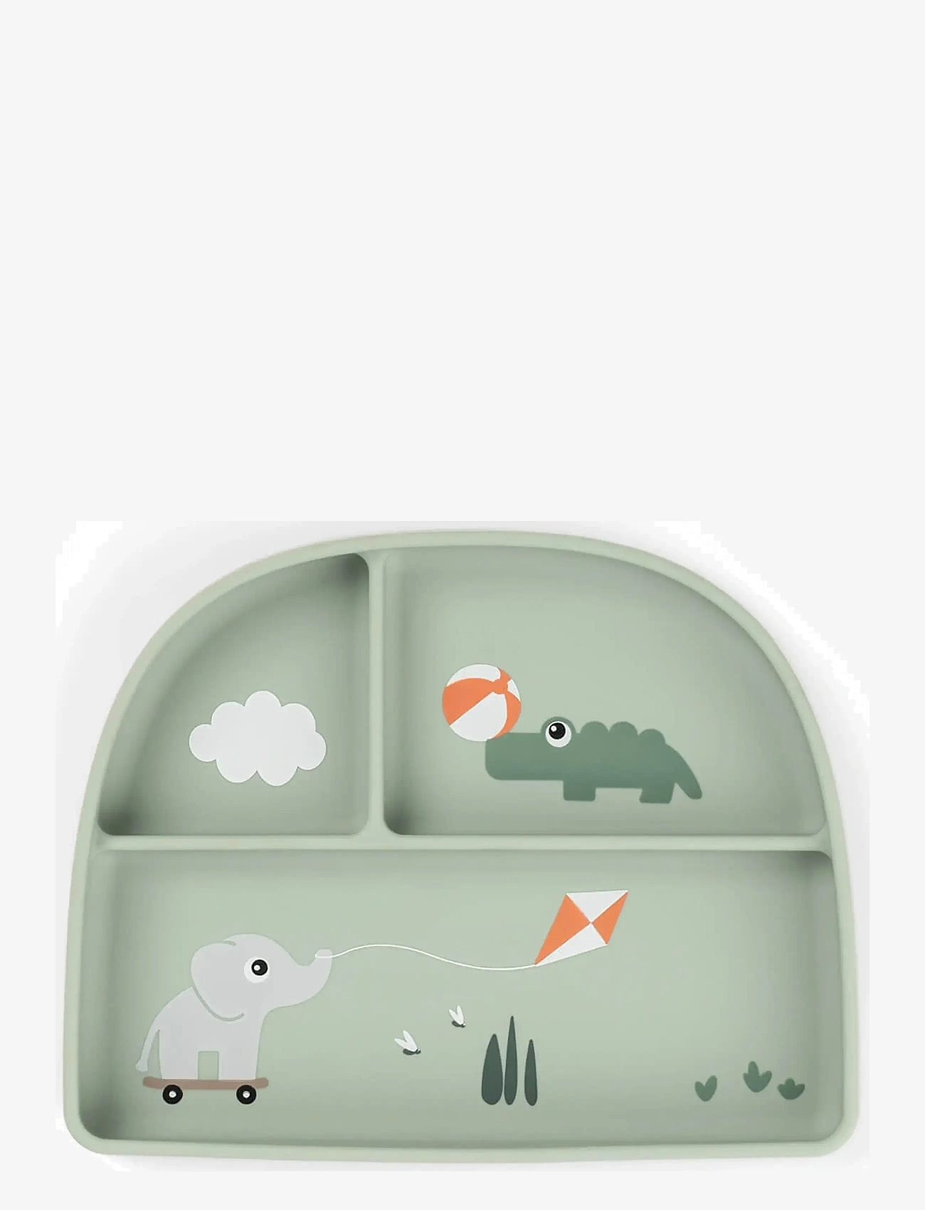 Done by Deer - Stick&Stay compartment plate Playground Green - taldrikud - green - 1
