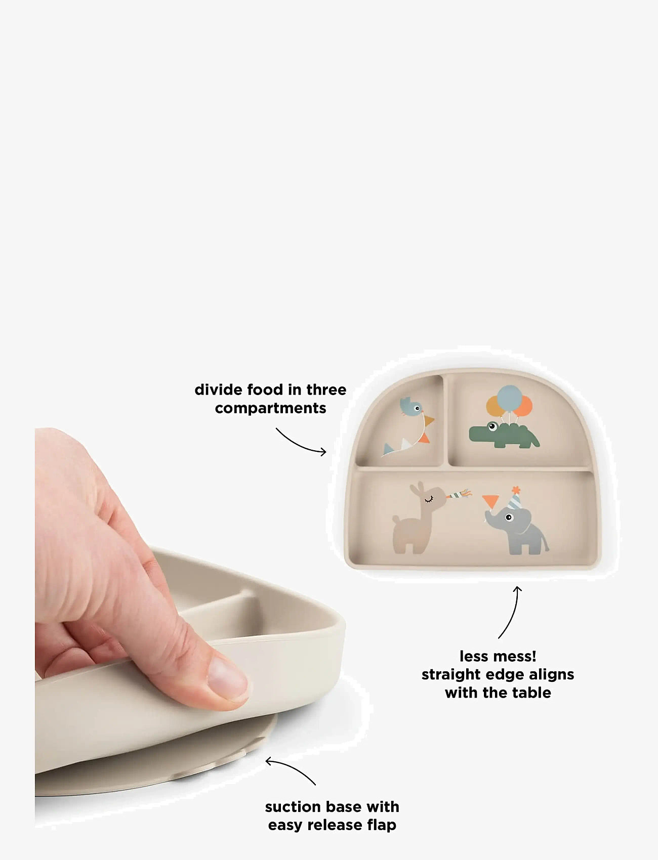 Done by Deer - Stick&Stay compartment plate Celebration Sand - teller - sand - 2