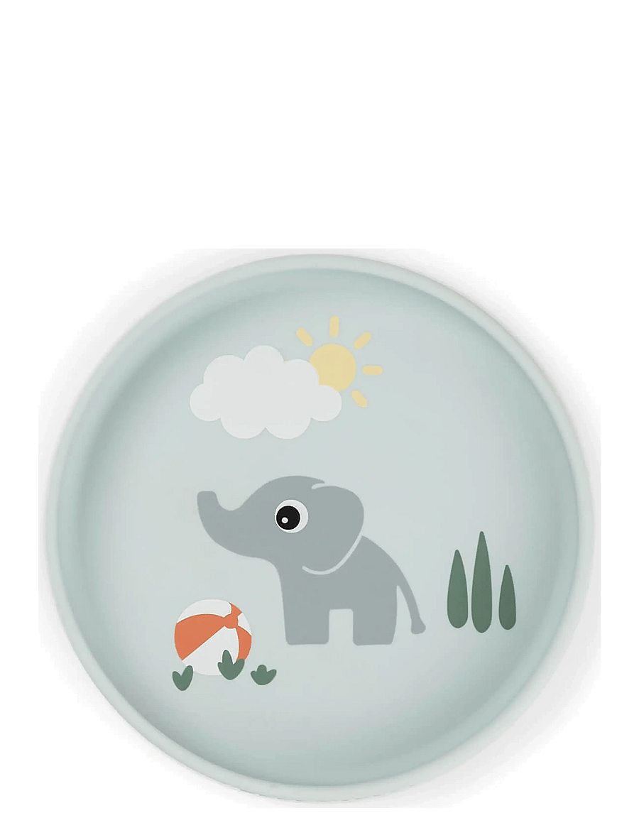 Done by Deer - Silicone Stick&Stay plate Playground Blue - blue - 1