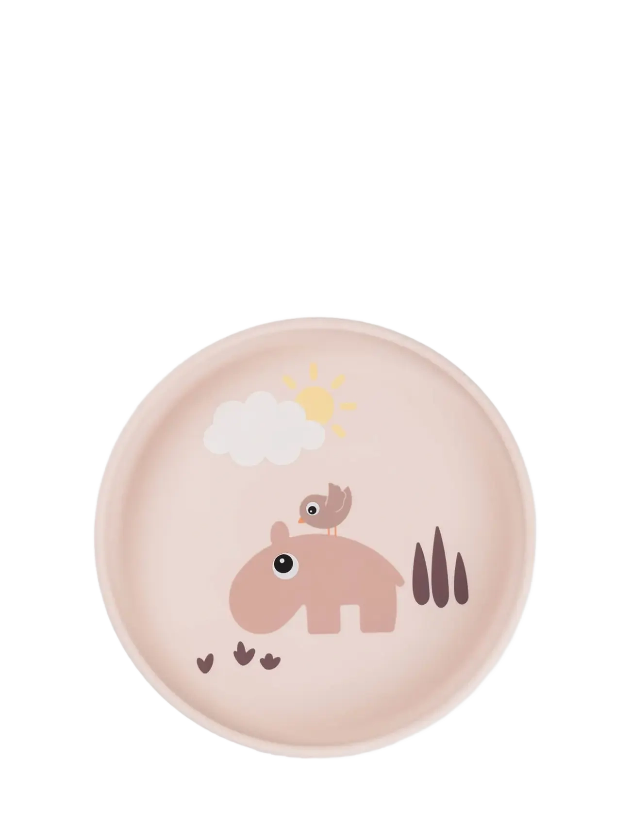 Done by Deer Silicone Stick&Stay Plate Playground Powder, Plade, Pink, Str: Ø 18X H 3CM