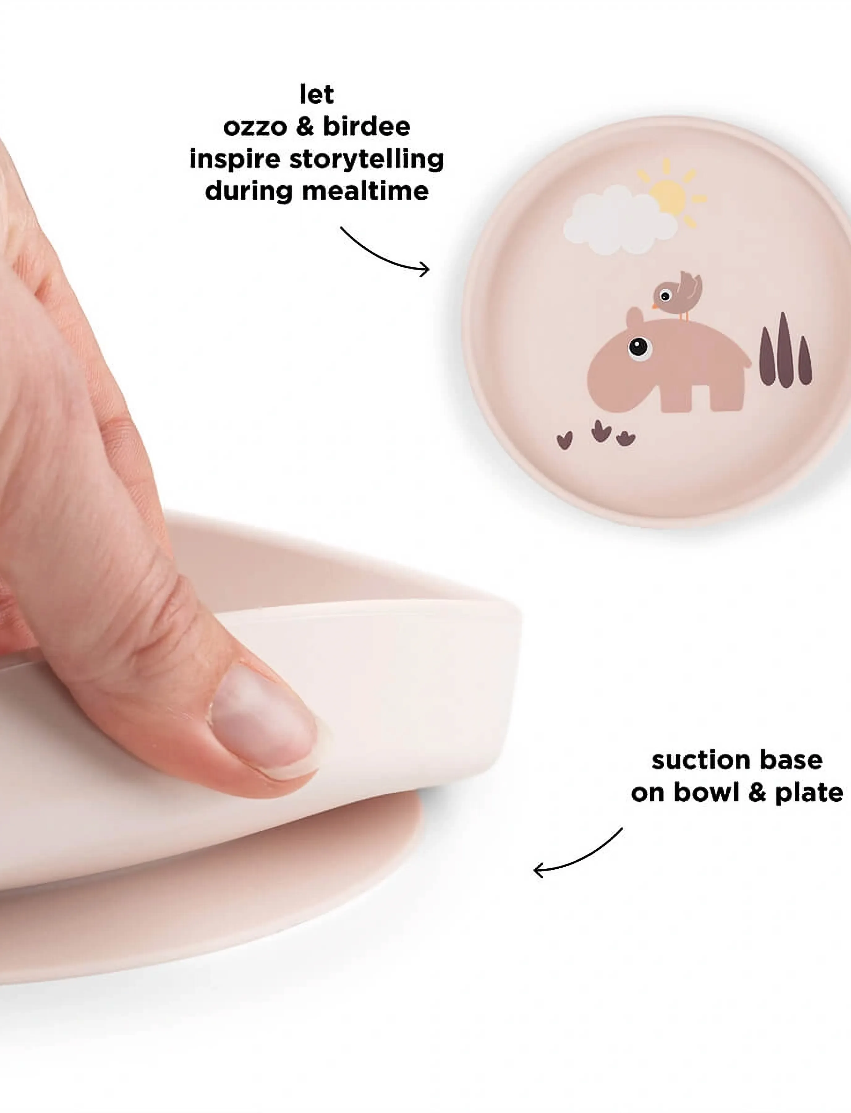 Done by Deer - Silicone Stick&Stay plate Playground Powder - tallerkner - powder - 2