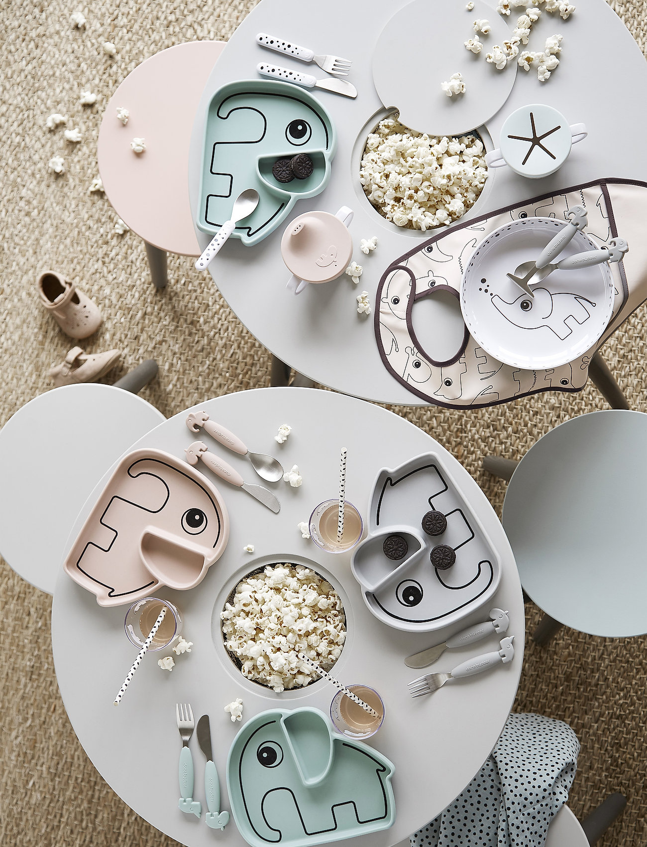 Done by Deer - Silicone Stick&Stay plate Elphee Powder - serveringsset - powder - 3