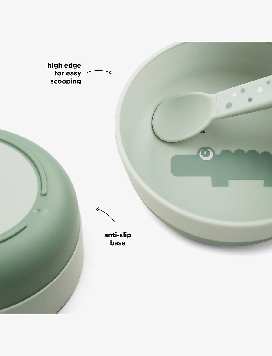 Done by Deer - Foodie bowl Croco Green - serveringsset - green - 2