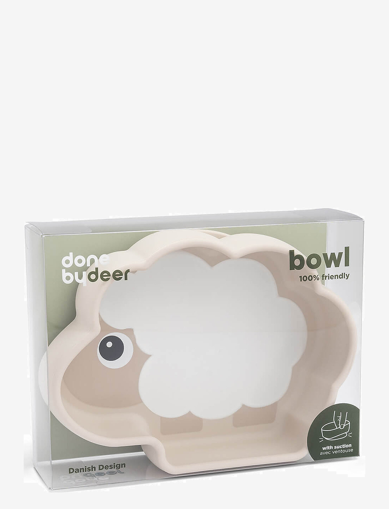 Done by Deer - Silicone Stick&Stay bowl Sheepy Sand - skåle - sand - 2