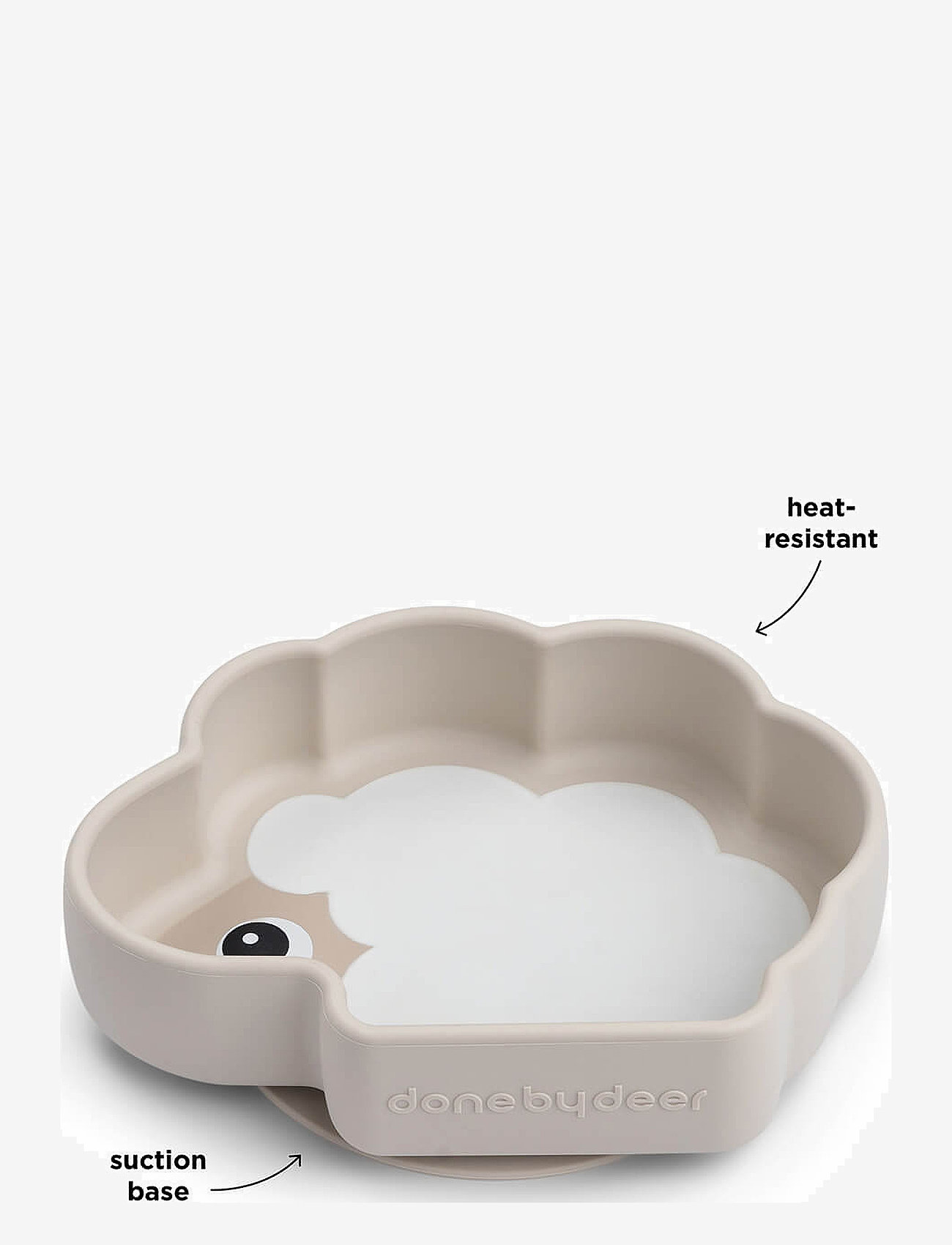 Done by Deer - Silicone Stick&Stay bowl Sheepy Sand - skåle - sand - 3