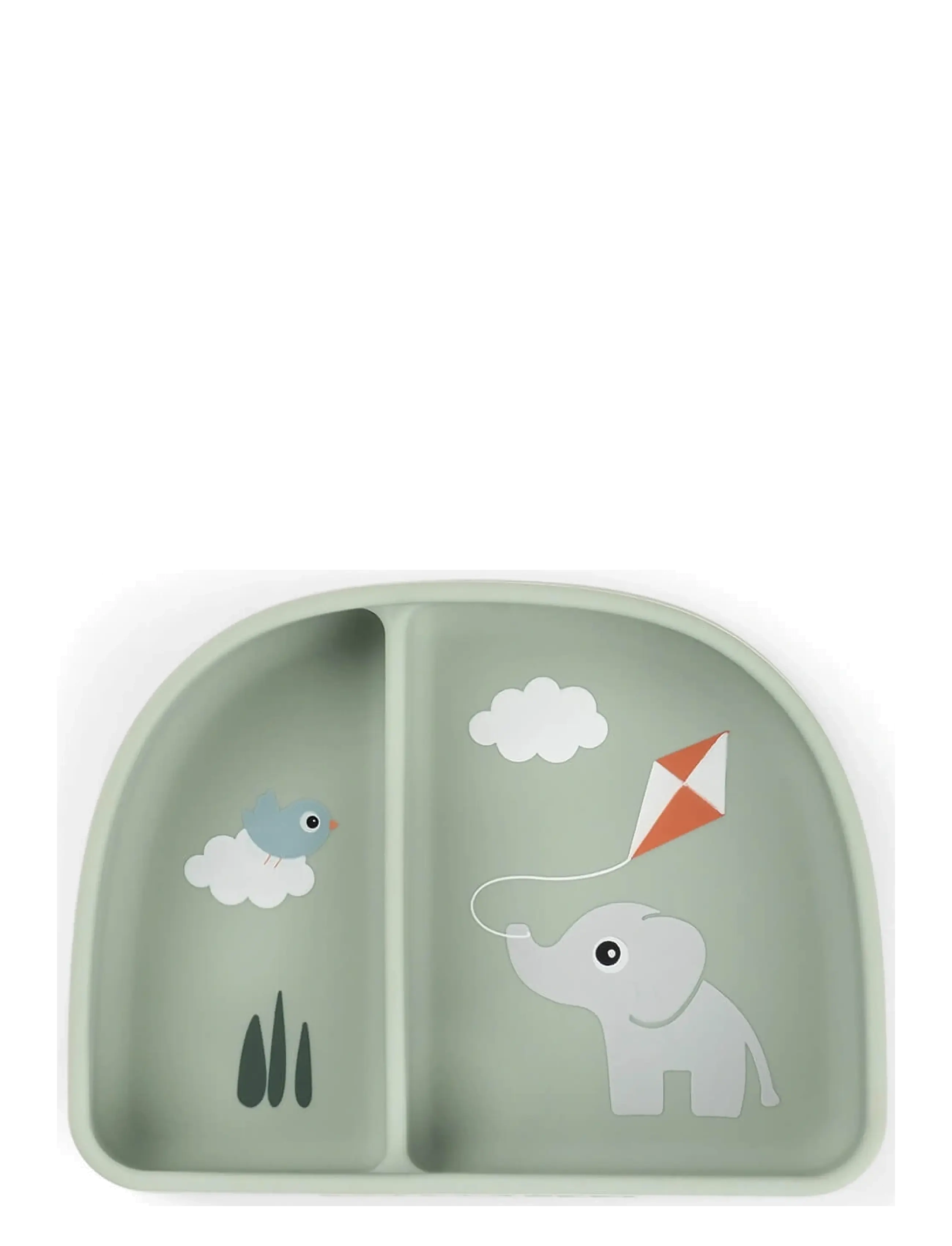 Done by Deer Stick&Stay Compartment Bowl Playground Green, Plade, Grøn, Str: 15X 11X H 4CM