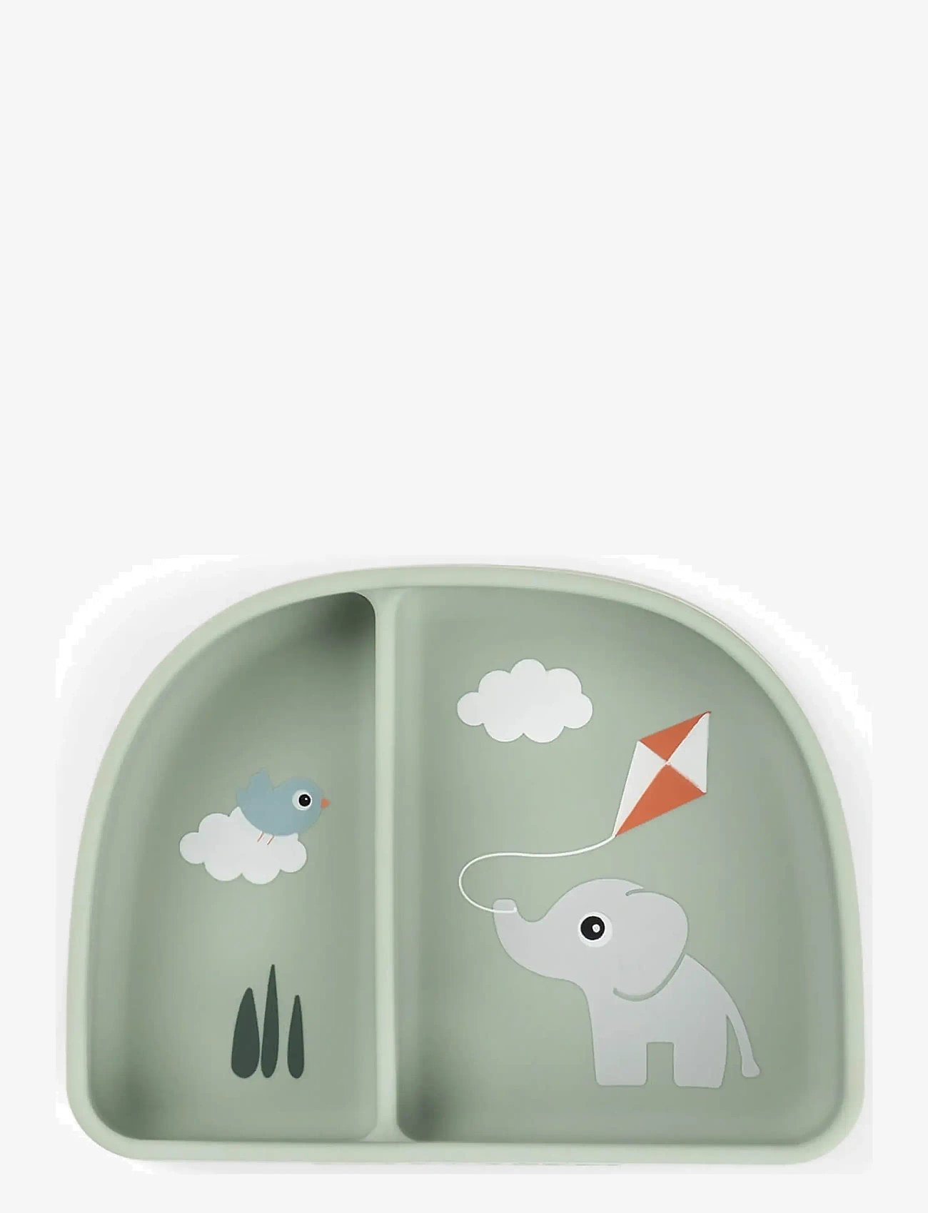 Done by Deer - Stick&Stay compartment bowl Playground Green - plates - green - 1