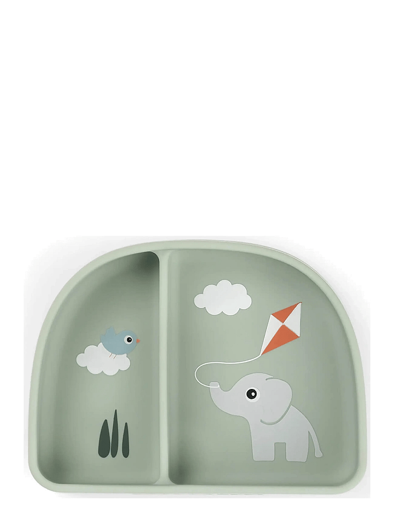 Done by Deer - Stick&Stay compartment bowl Playground Green - teller - green - 1