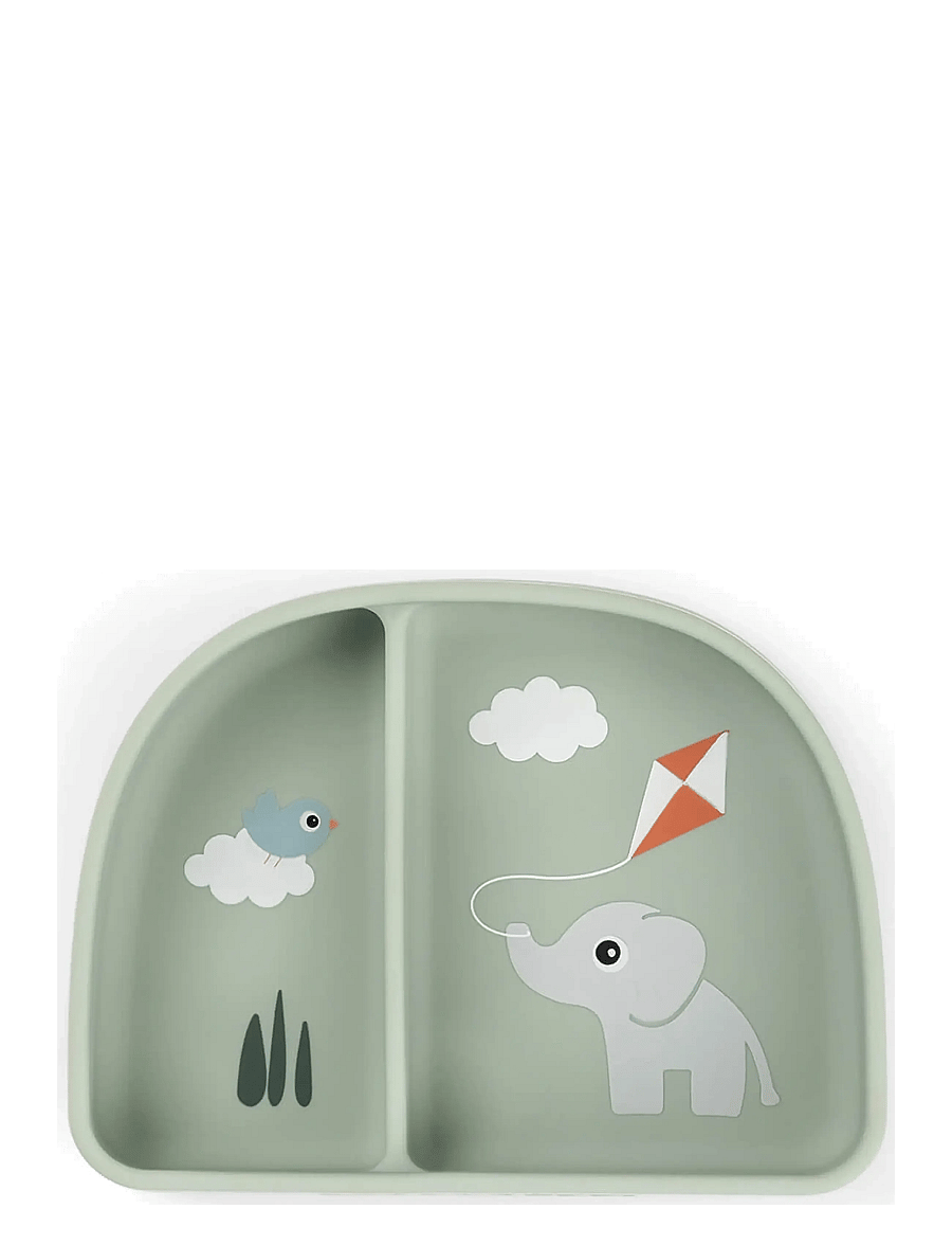 Done by Deer - Stick&Stay compartment bowl Playground Green - tallrikar - green - 1