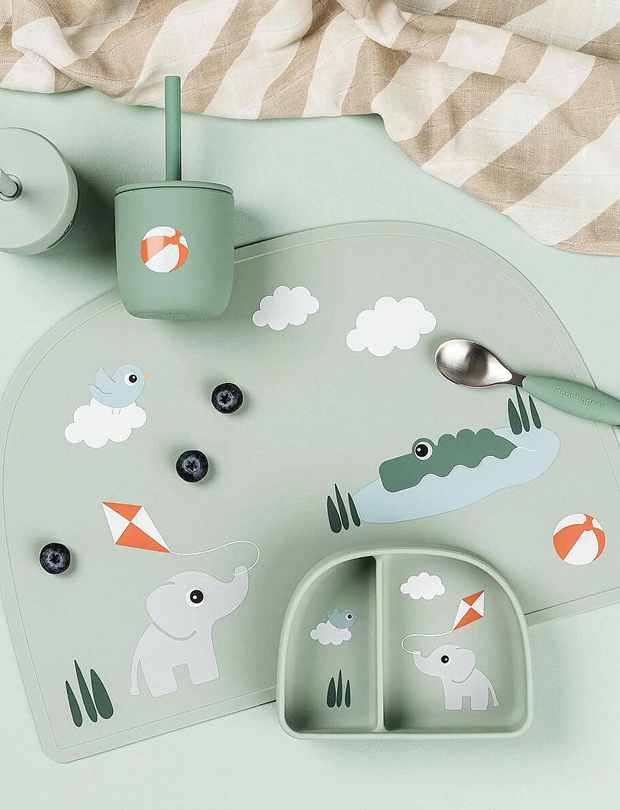 Done by Deer - Stick&Stay compartment bowl Playground Green - tallrikar - green - 4