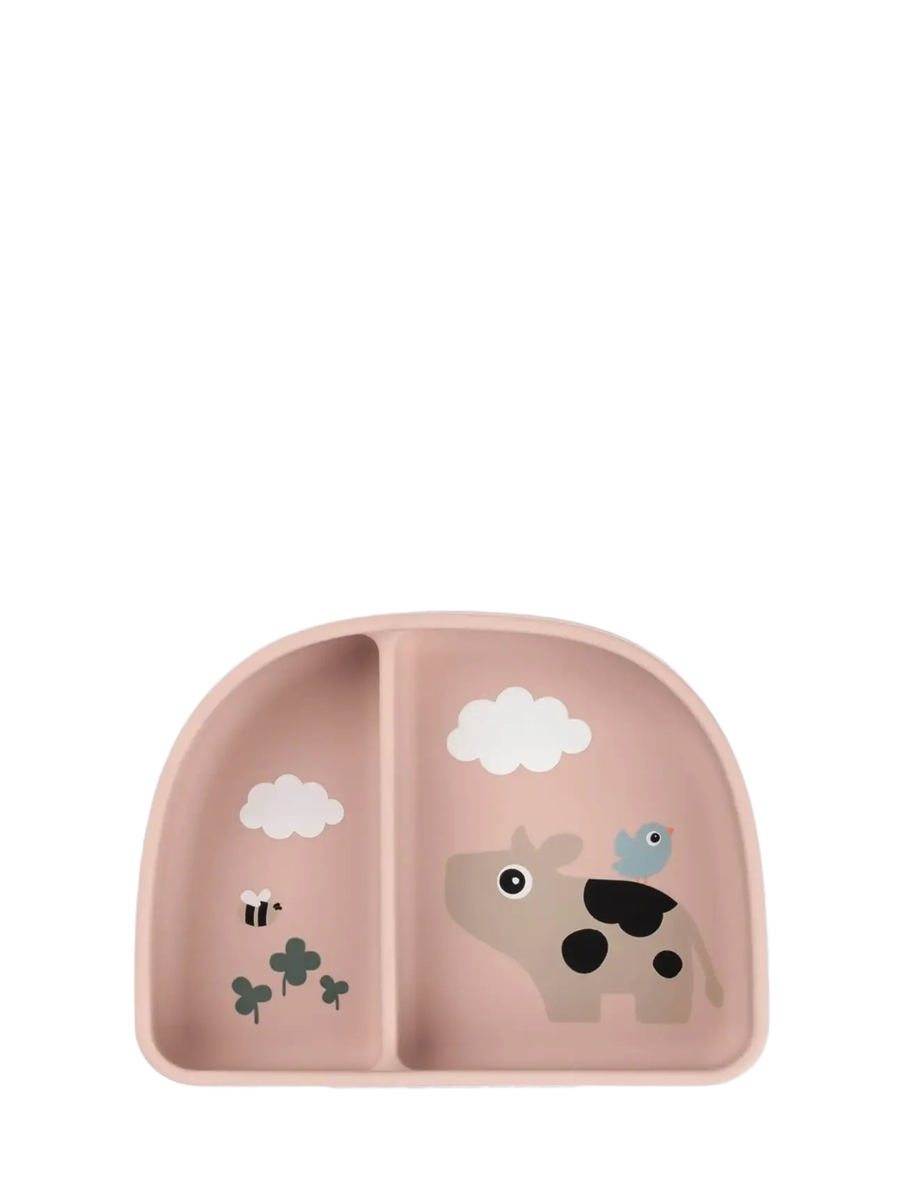 Done by Deer Stick&Stay Compartment Bowl Tiny Farm Powder, Plade, Pink, Str: 15X 11X H 4CM