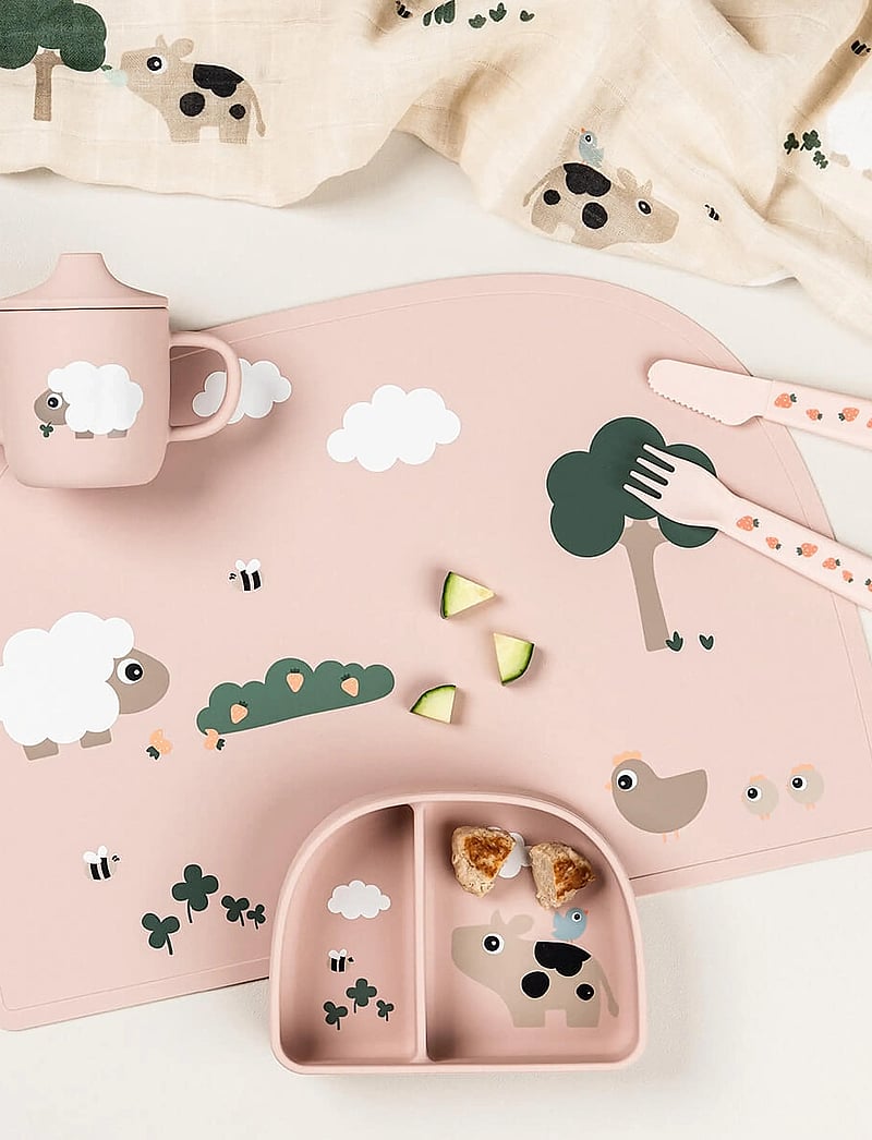 Done by Deer - Stick&Stay compartment bowl Tiny farm Powder - taldrikud - powder - 3