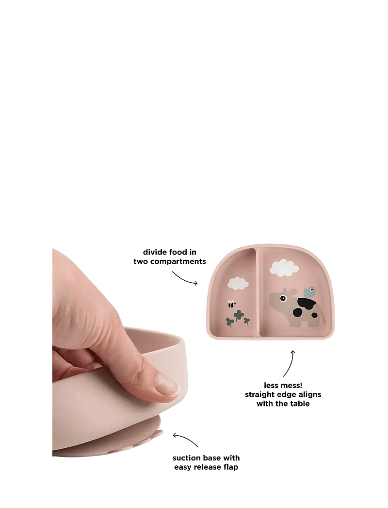 Done by Deer - Stick&Stay compartment bowl Tiny farm Powder - taldrikud - powder - 2